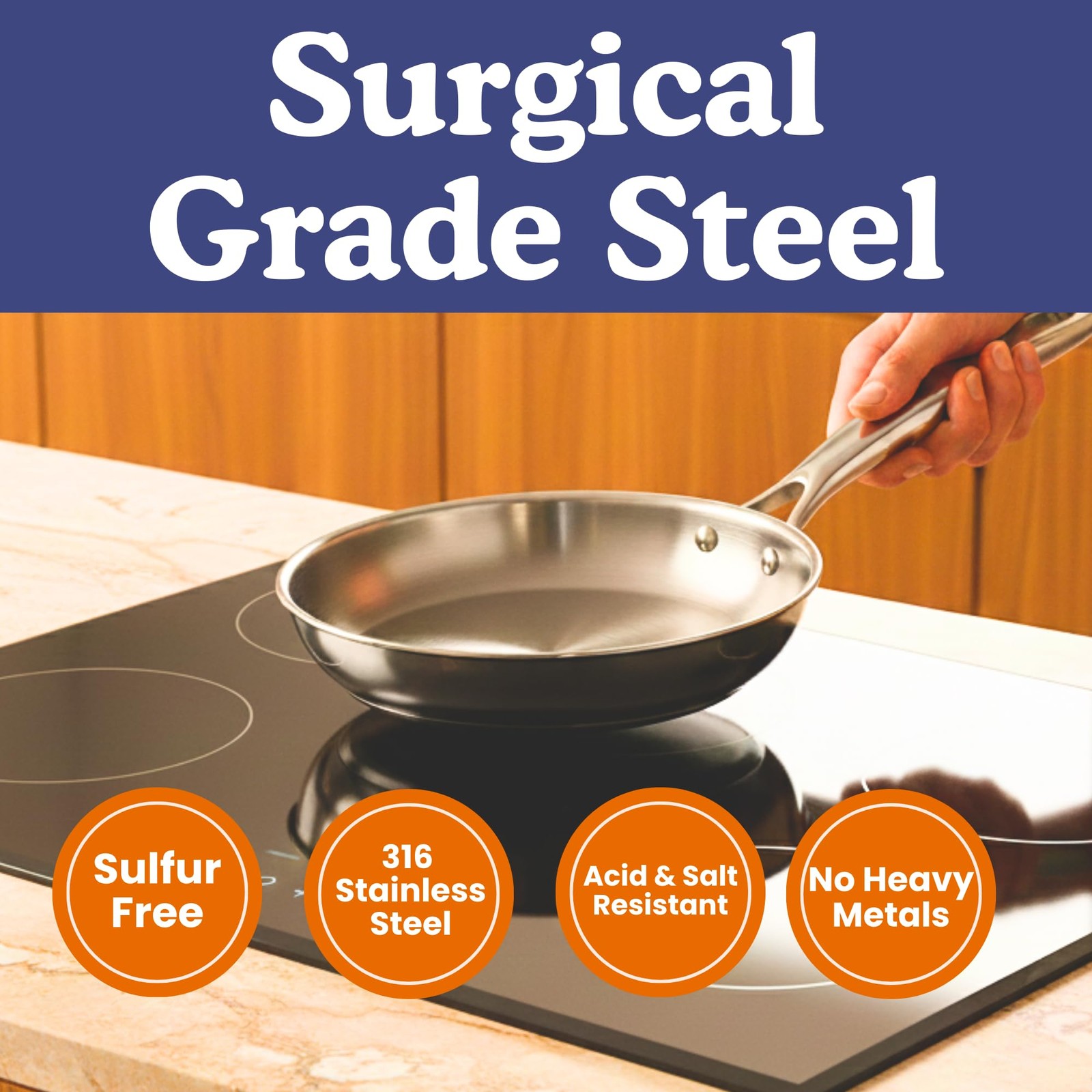 Ziruma Non-Toxic 9.5″ Surgical Grade Stainless 9.5 Inches, Steel