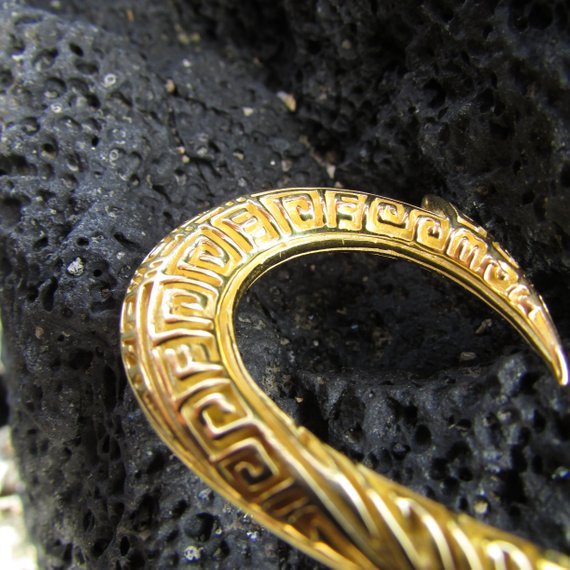 Maui Fishing Hook Necklace. 18K Gold Vermeil Hawaii. Tribal Design.