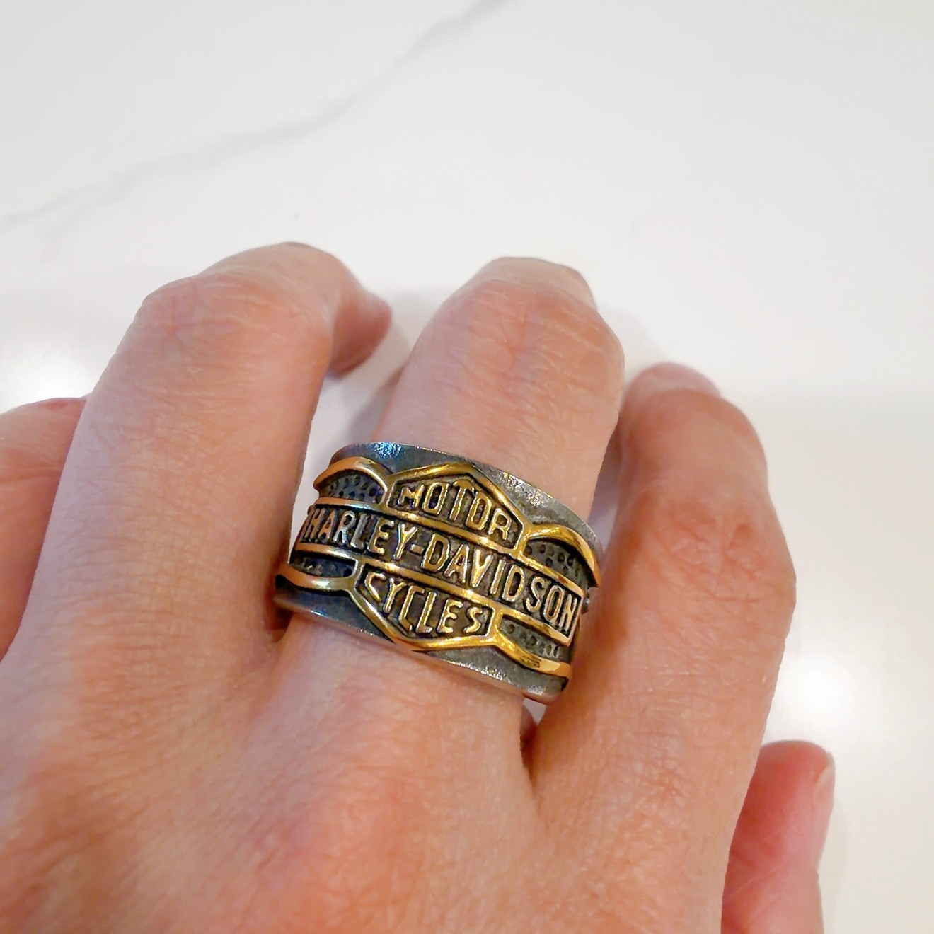 Rocker Biker Motorcycle Ring Stainless Steel Band Gold Silver Unisex US Seller