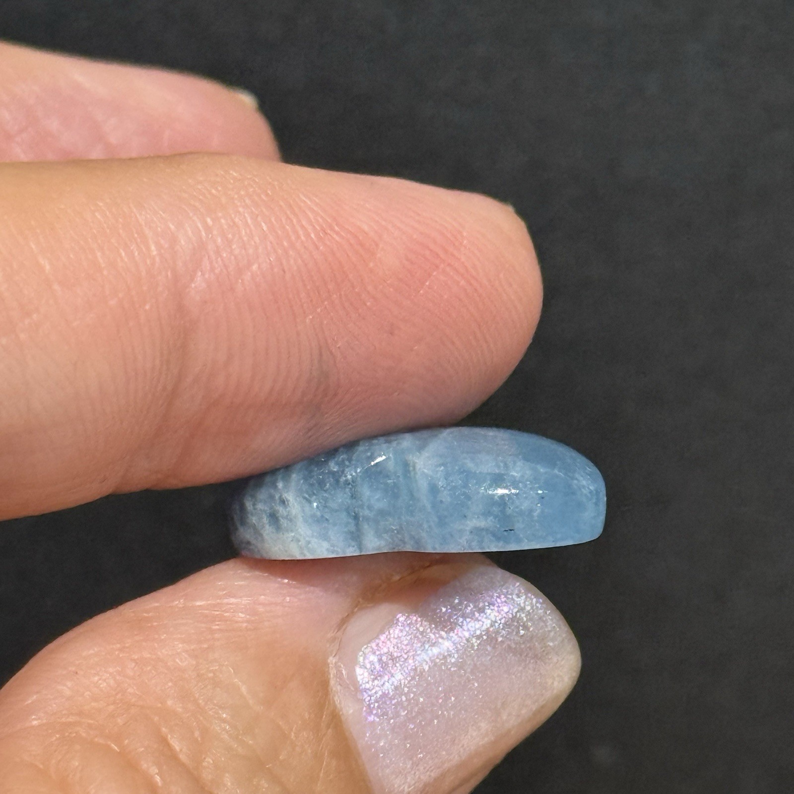 13.2ct 18.7×17.2×5.4mm Smooth Blue Aquamarine Heart Shaped Cabochon Loose Gem