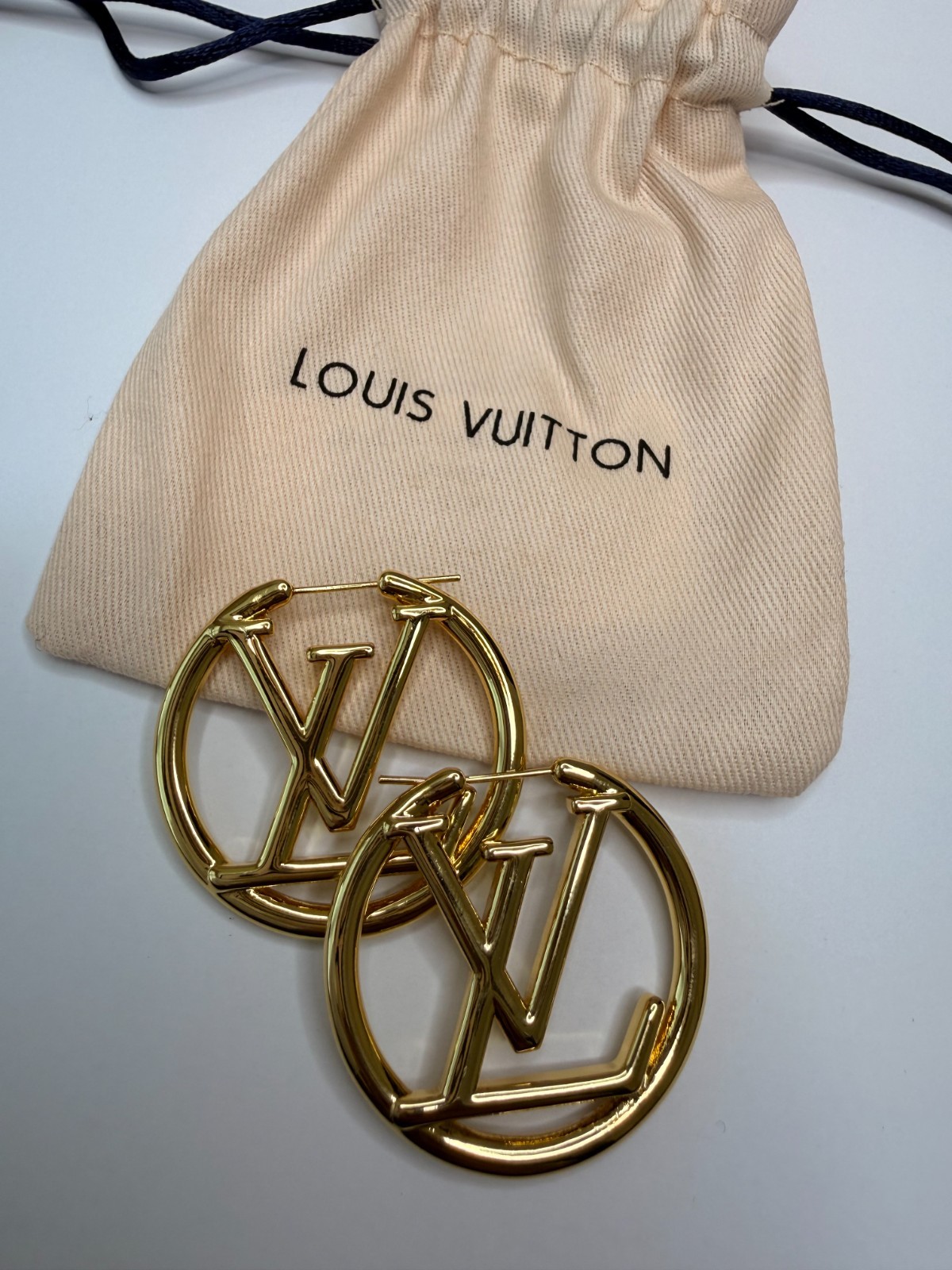 Louis Vuitton Louise LV GM Hoop Earrings Metal