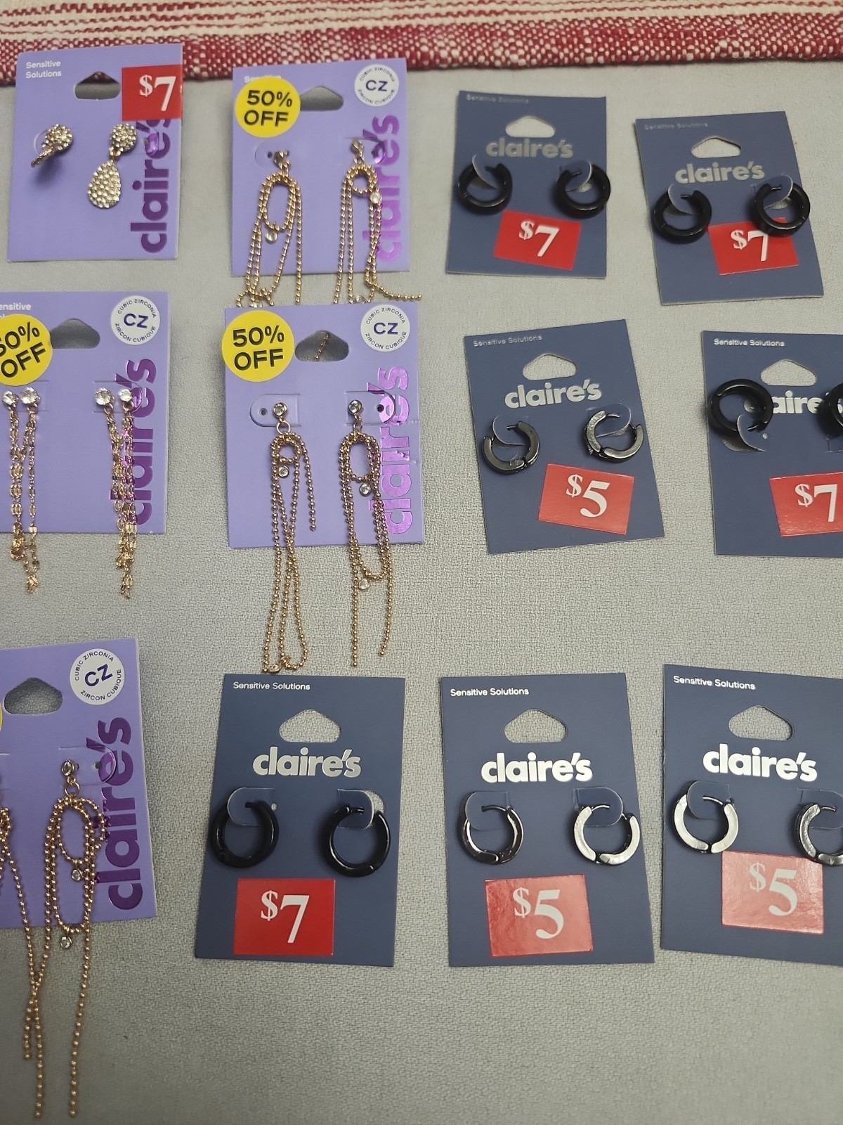 Claire’s Fashion Jewelry Pierced Earrings. Lot Of 16 Pieces…