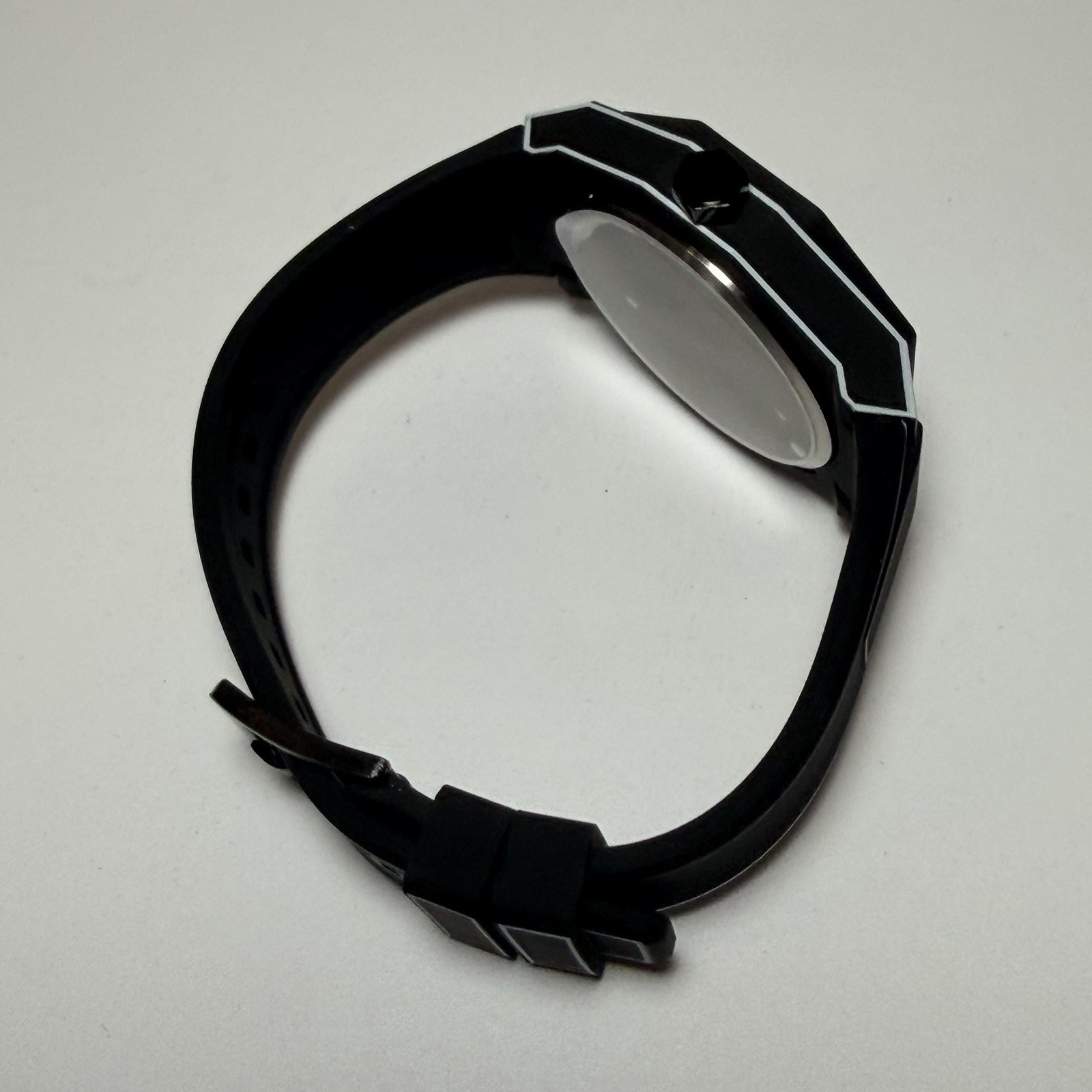 Sketch Retro Style Watch Fashion Simple Analog Silicone Black Rubber Strap Band