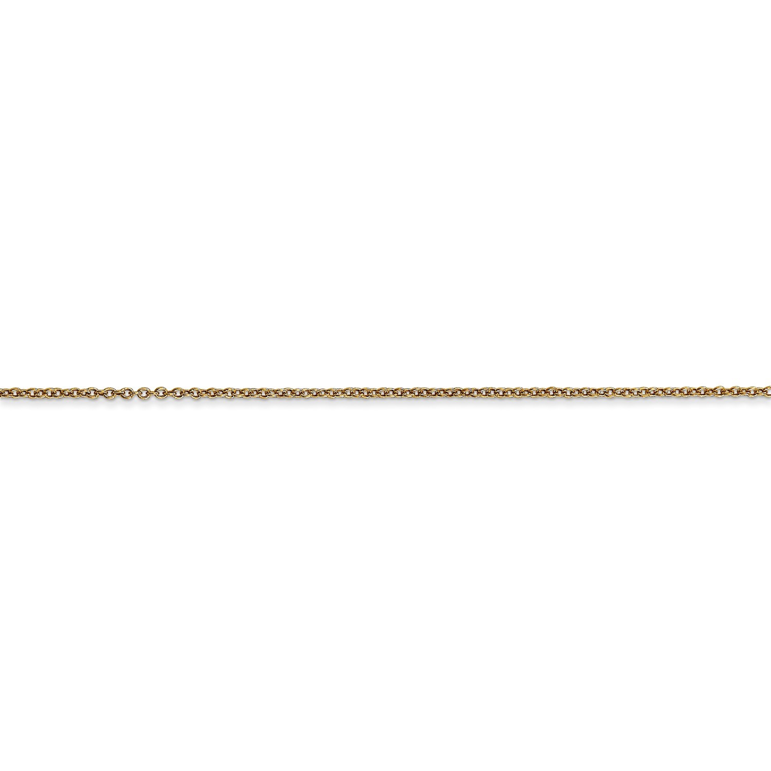 14k Yellow Gold 0.90mm Solid Cable Pendant Chain w/ Spring Ring Clasp 14″ – 24″
