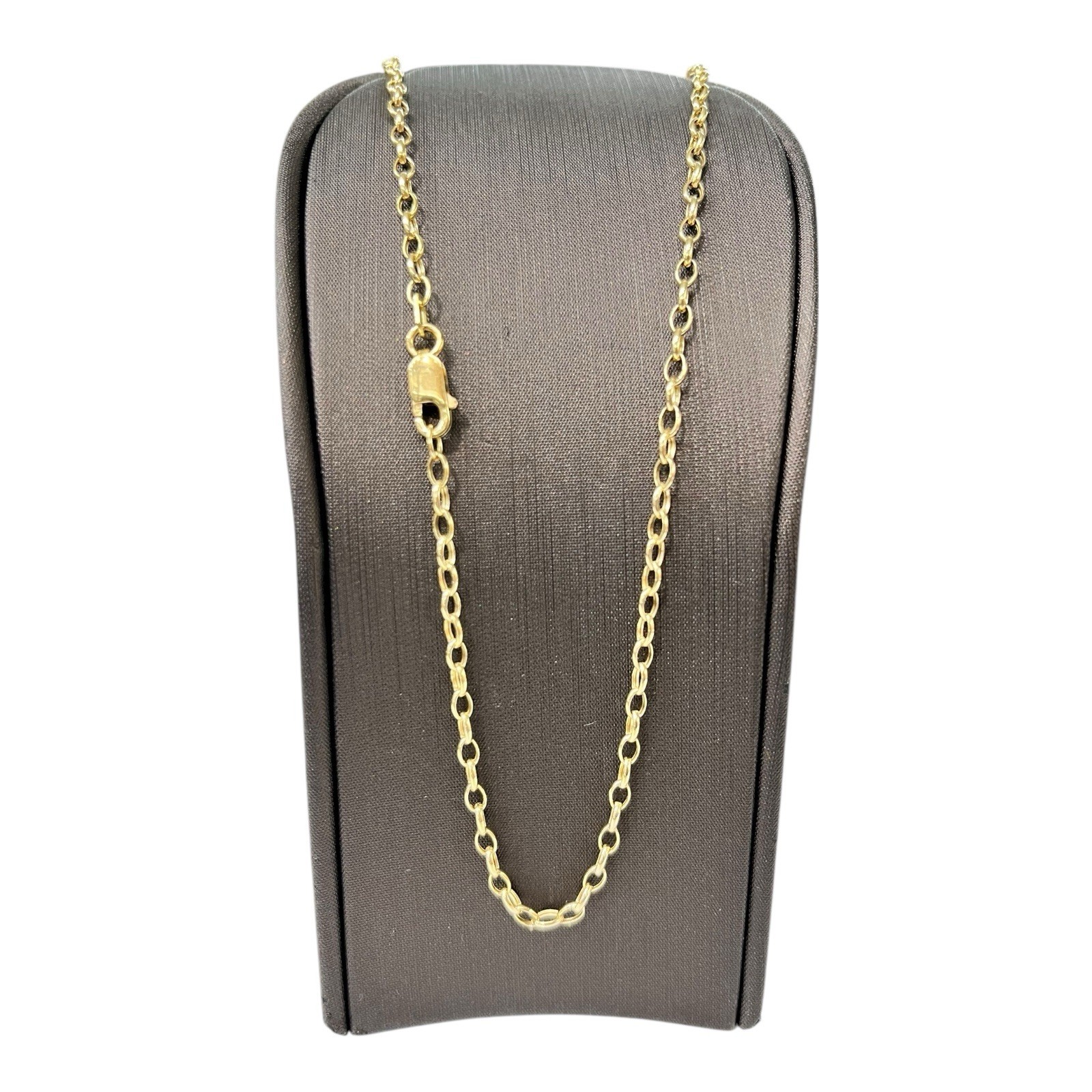 9ct 9k Yellow Gold Italian Oval Belcher Link Chain Necklace 2.18 Grams 46cm. New