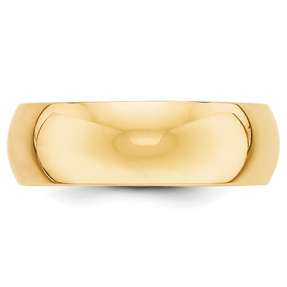 10k Yellow Gold 7mm Half Round Wedding Band Ring Size 5