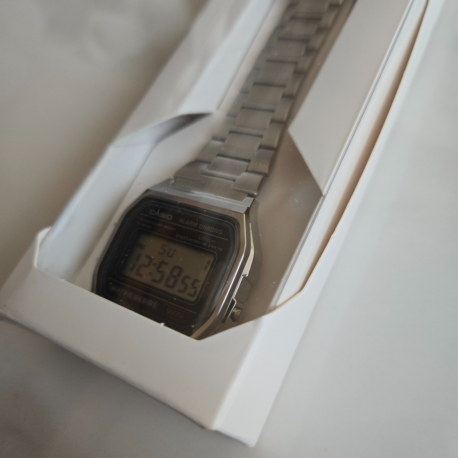 Brand New Casio A158WA-1JH Collection Men’s Silver Watch LED Light From Japan