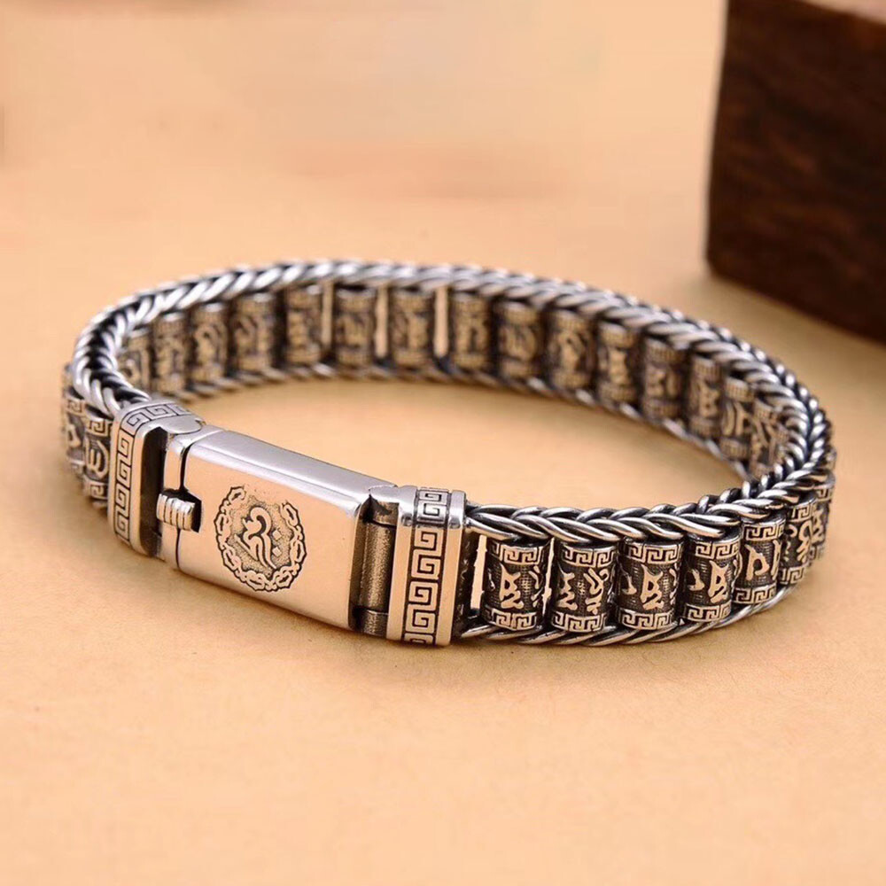 Solid 925 Sterling Silver Chain Vajra 11mm Wheat Tube Link Bracelet 57-58g 7.9in