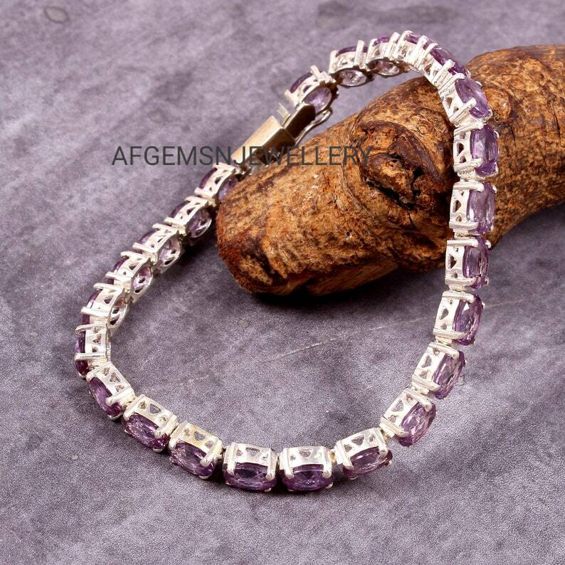 7x5mm oval cut Alexandrite Bracelet Tenniss Bracelet Colors Changing Bracelet