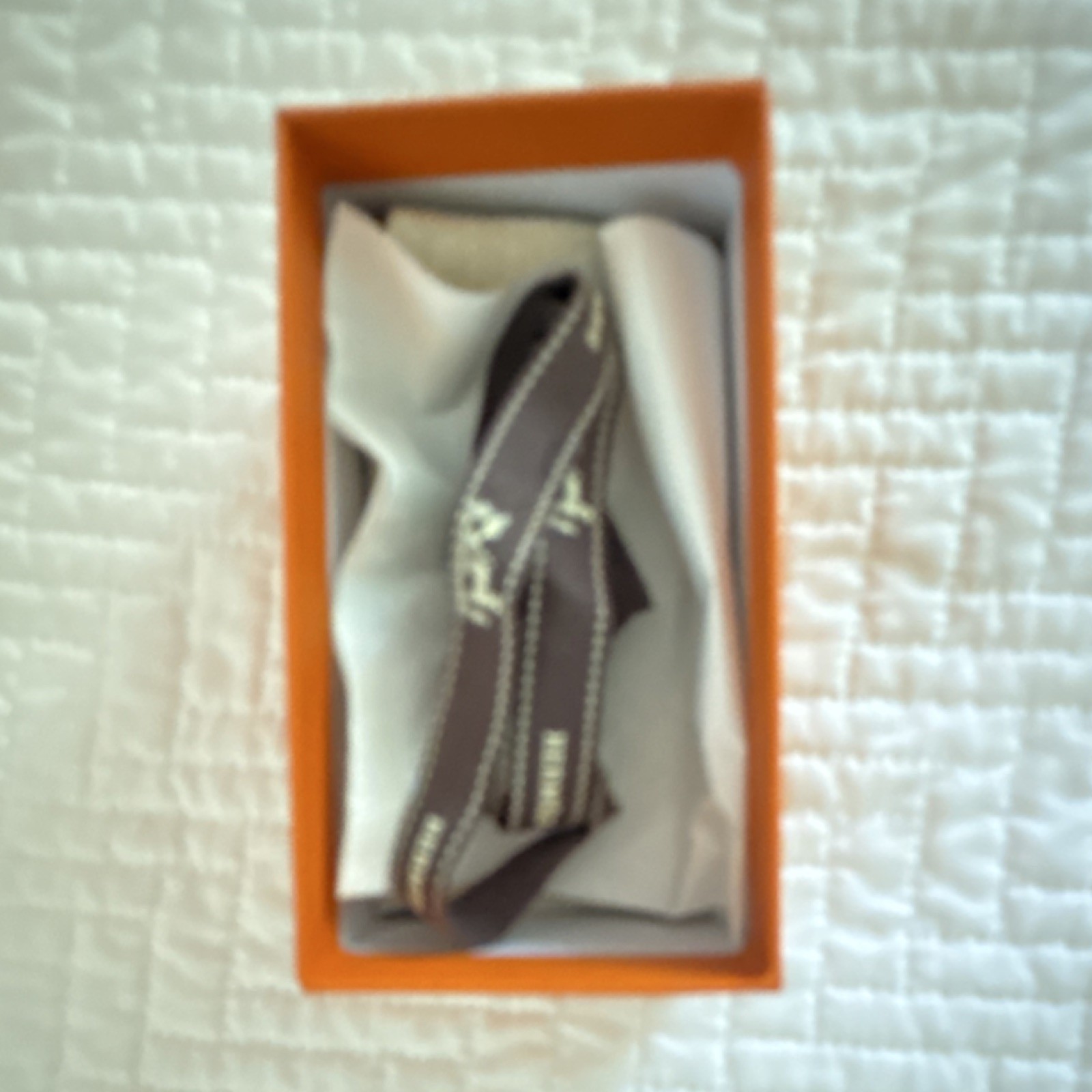 Hermes Orange Logo Lined Gift Box Paper/Cardboard 5×3 in Fits Bracelet