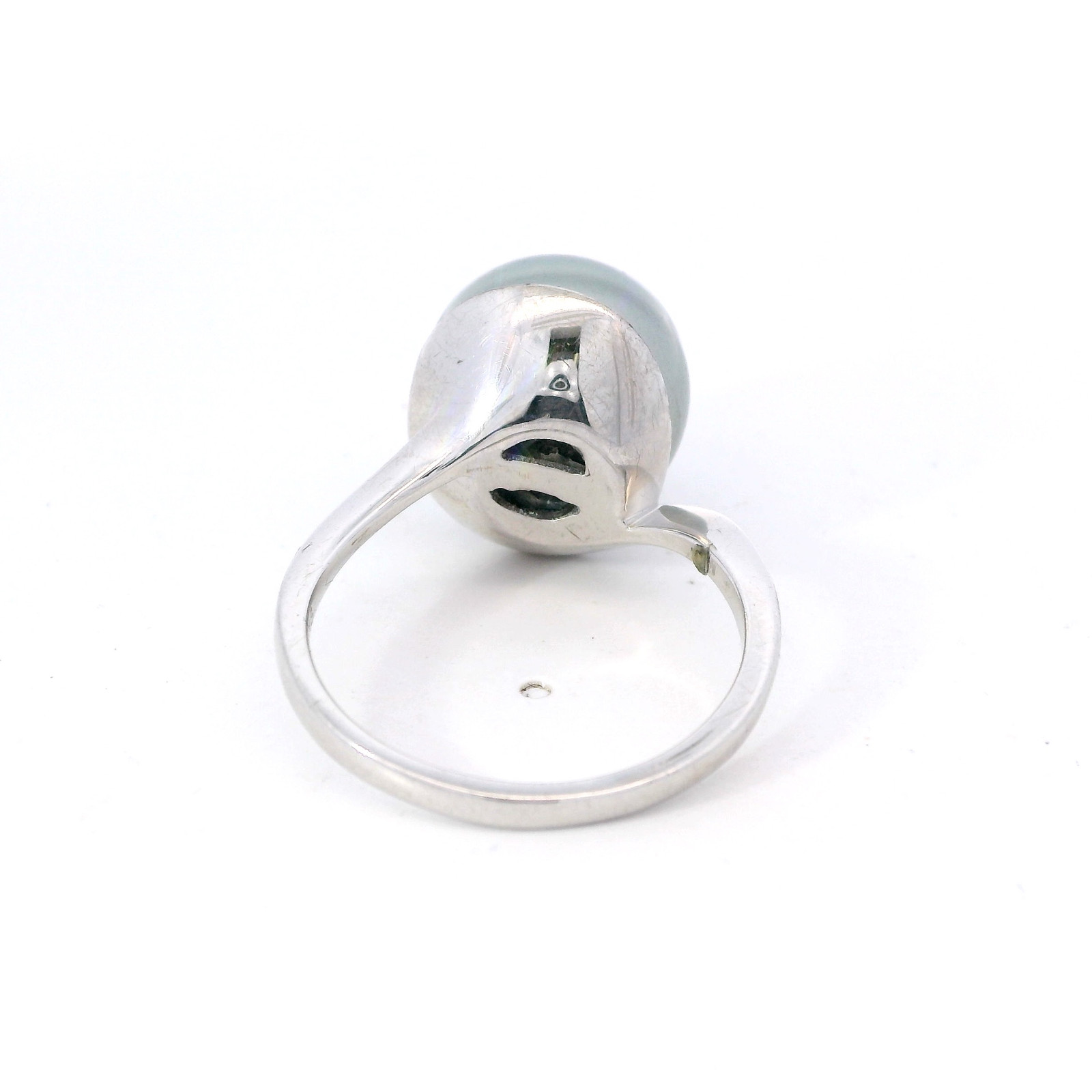 925 Sterling Silver 13.4mm Genuine Natural Tahitian Pearl Ring Size 9