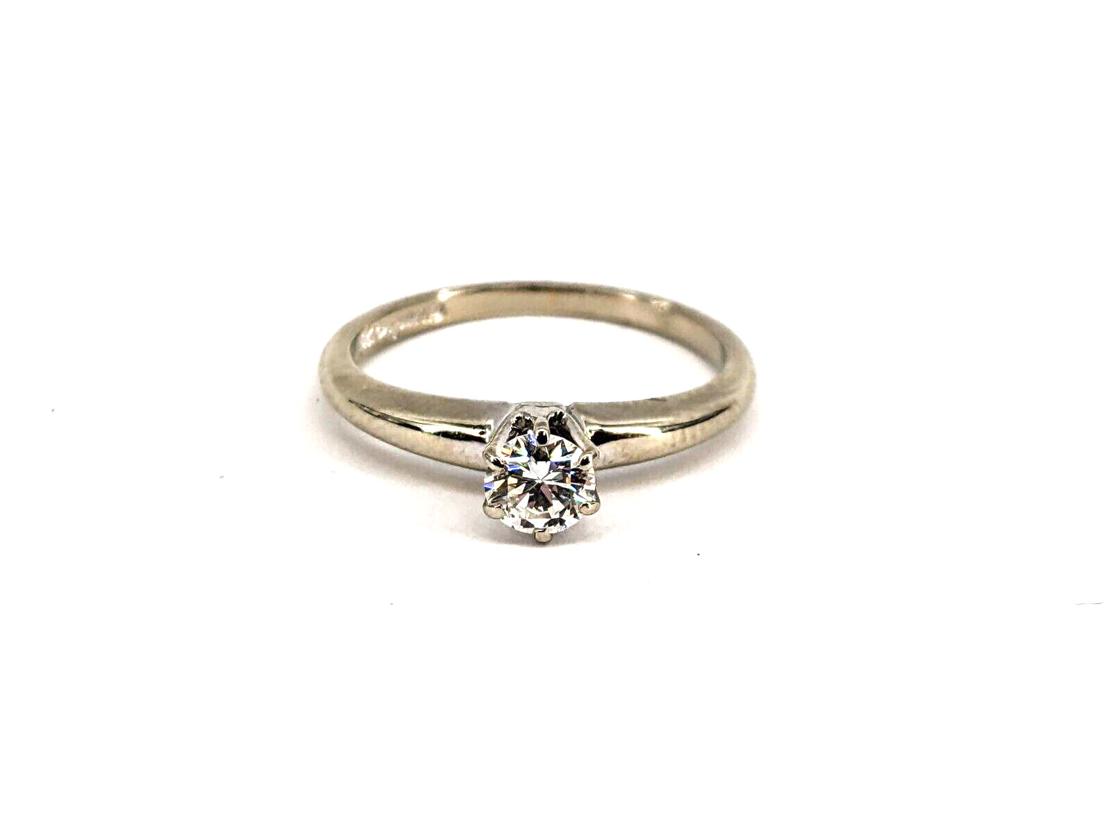 18KT White Gold 2.19g Single Diamond Ring Size 5, 0.27cttw Approx.