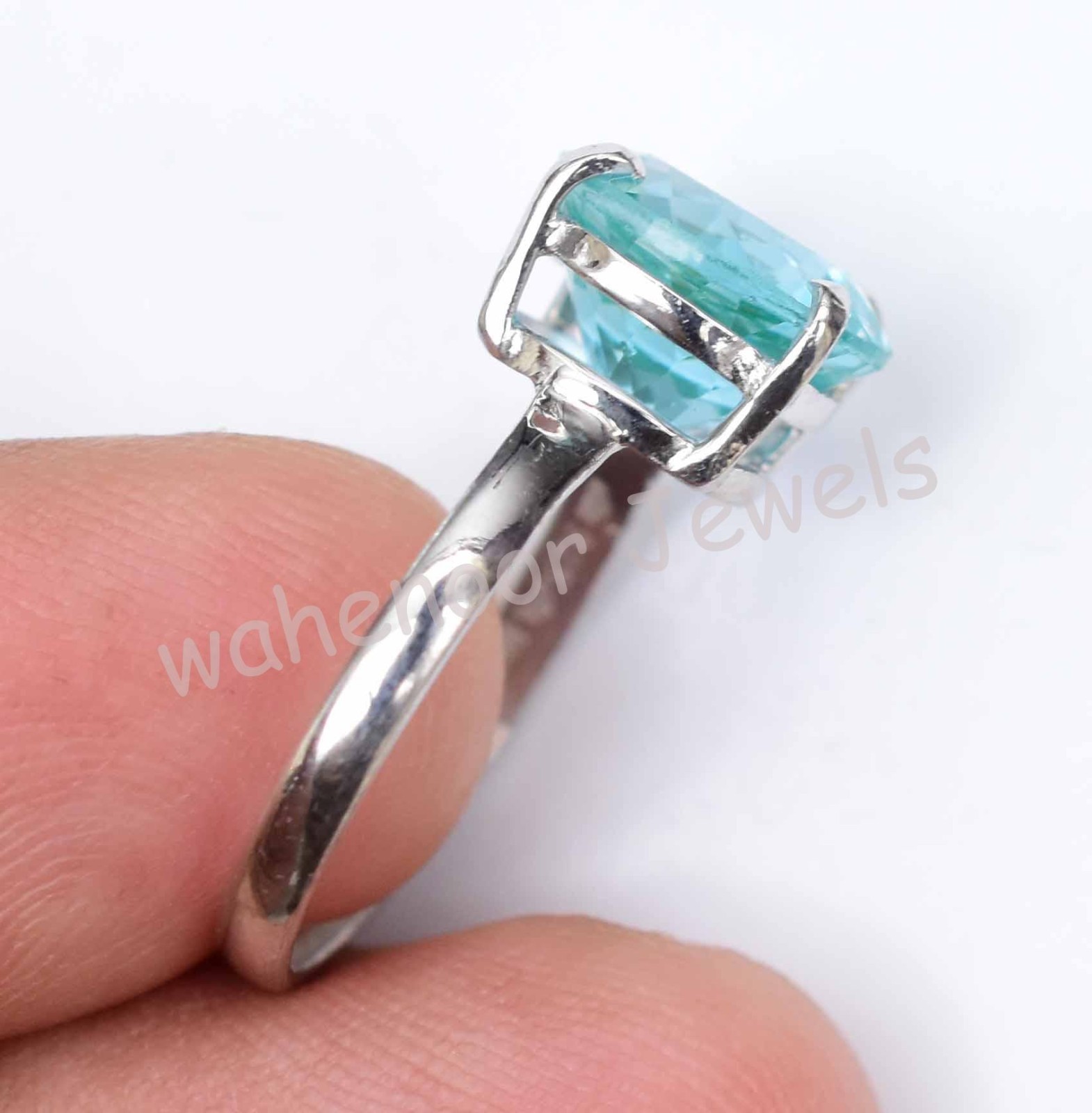 Natural Paraiba Tourmaline Round 925 Sterling Silver Ring Certified Wedding Ring
