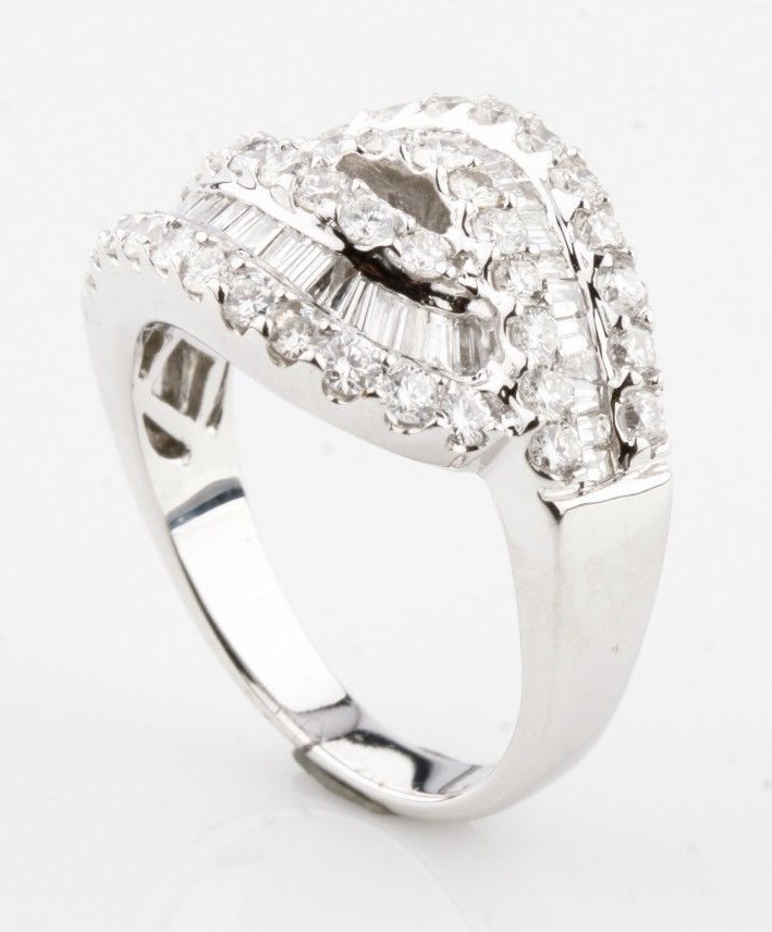1.64 Carats Diamond Knot Band in 14k White Gold Size 7 – Engagement Ring