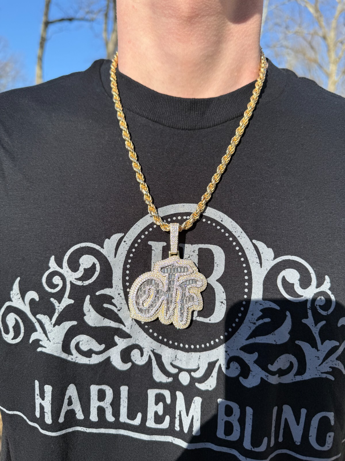 MOISSANITE 925 Silver / Gold Only The Family OTF Iced Hip Hop Necklace Pendant
