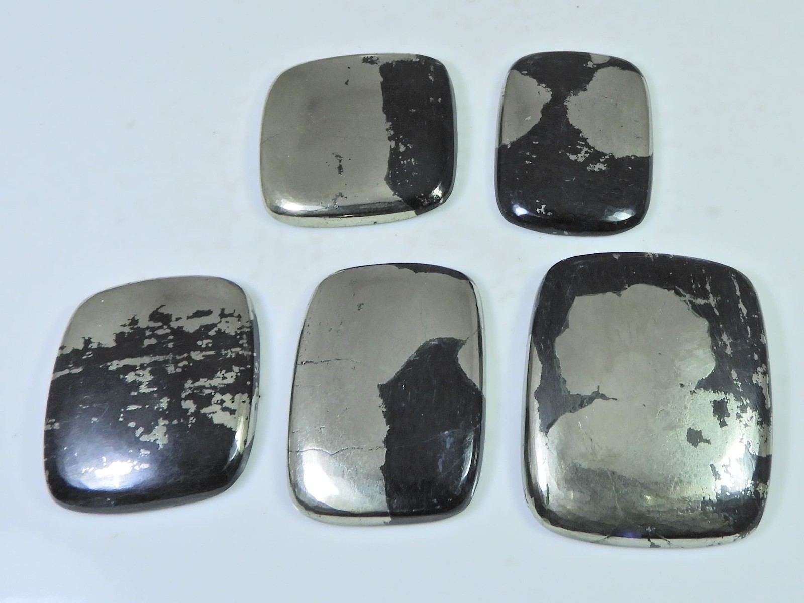 372Cts.Natural Apache Gold Pyrite Octagon Cabochon Loose Gemstone 05Pcs Lot