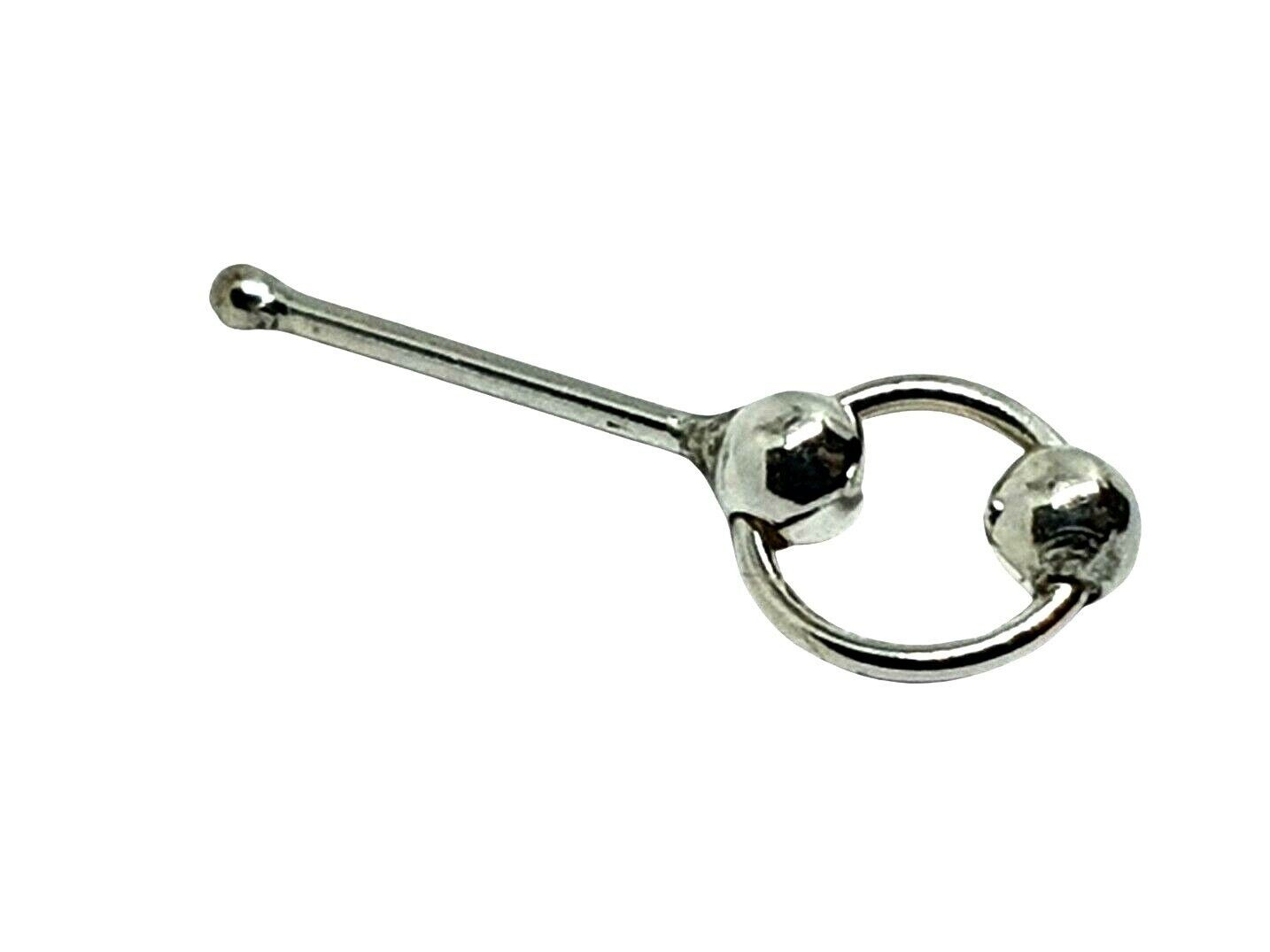 Double Ball Nose Stud Ring 925 Sterling Silver Ball Stay Piercing Body Jewellery