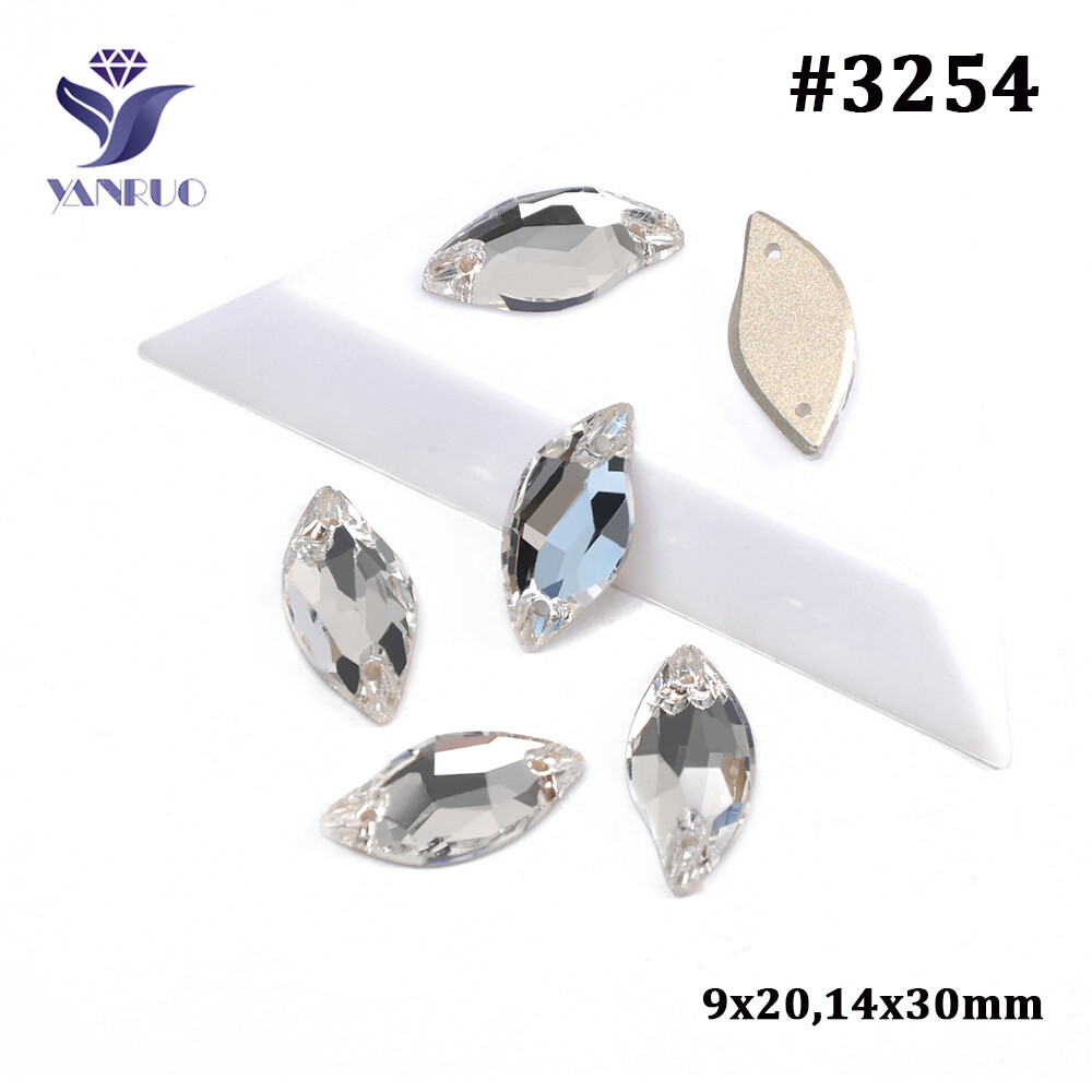 All Shapes Clear YANRUO Flatback Strass Sew on Crystal Rhinestones for Garment