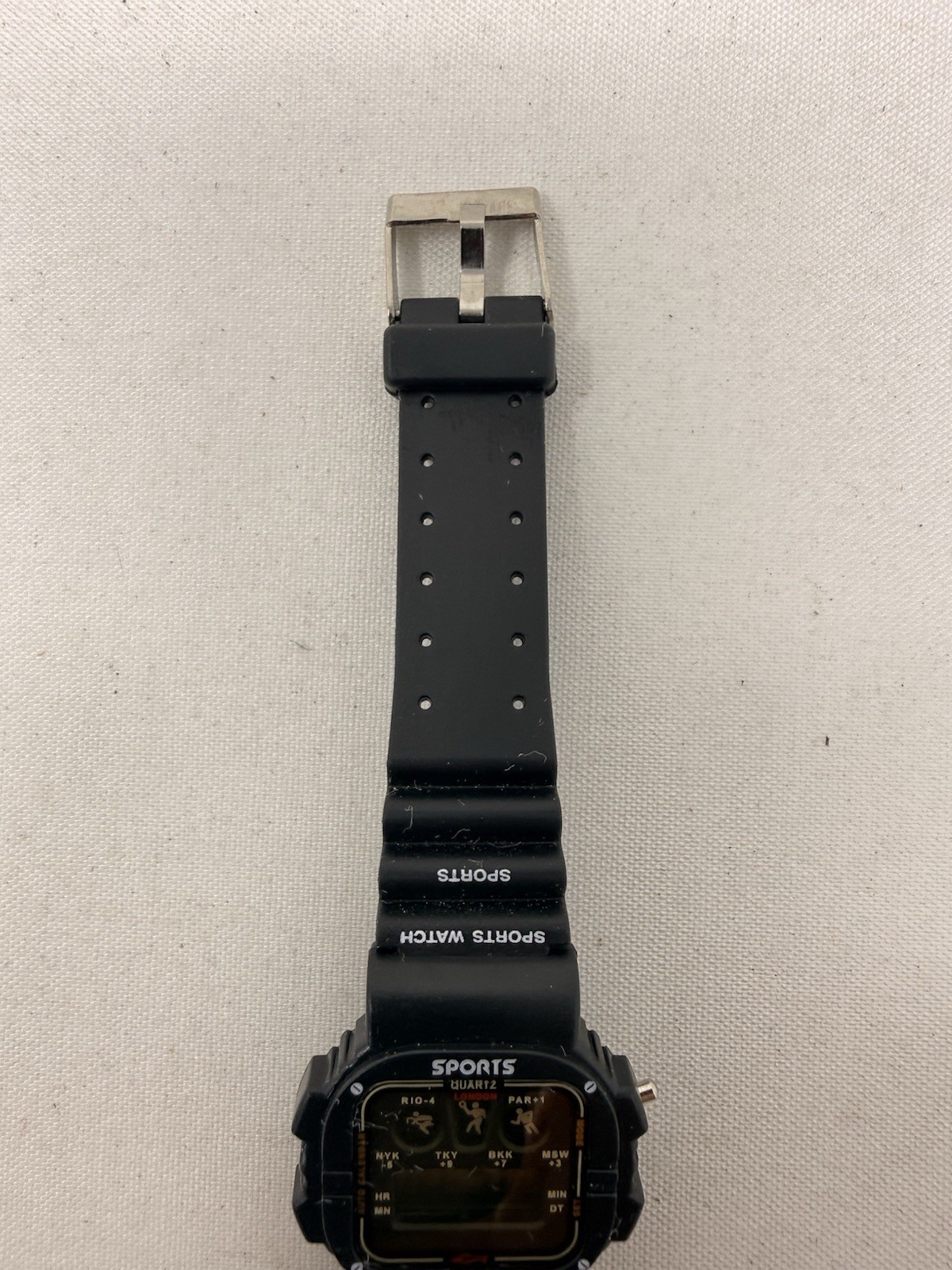 Vtg Success Quartz Digital Sports Watch Black Resin Strap Retro New Battery