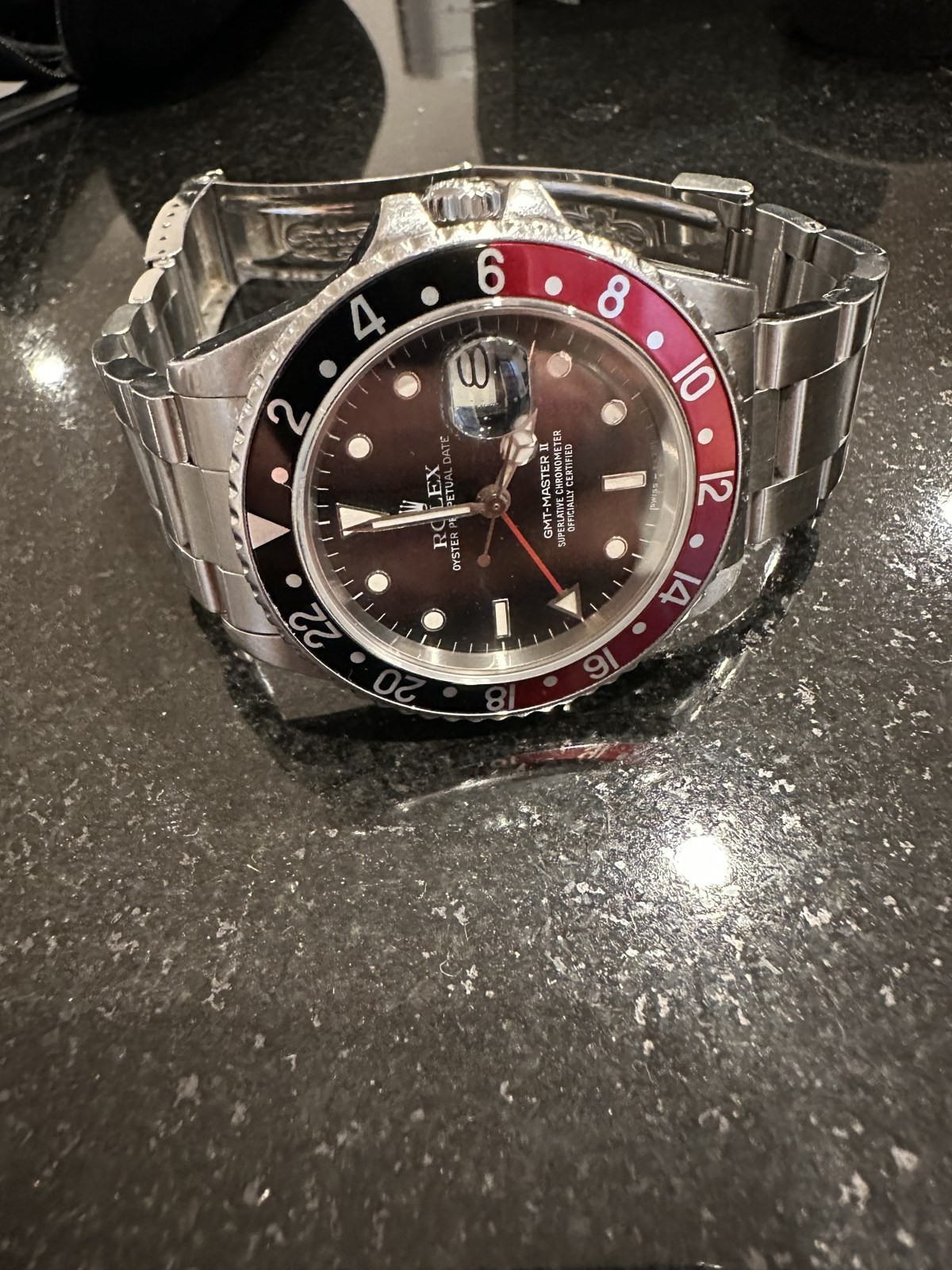 Rolex GMT-Master II 16760 Fat Lady Coke 1985 Vintage 40mm Steel + Spare Links