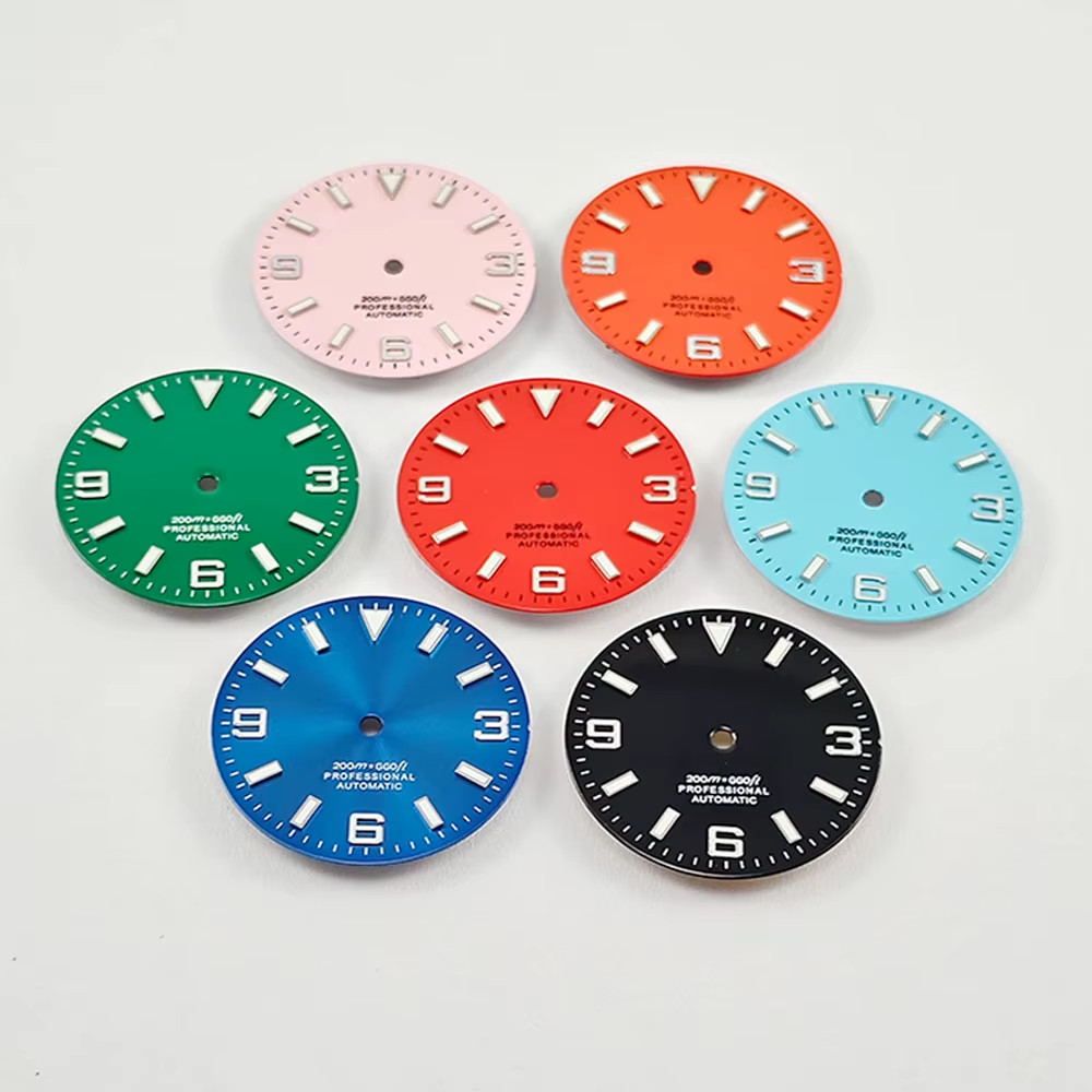 NH35 29Mm No Logo Watch Dial Fit NH35A NH36 NH38 Movement Blue Green Luminous Ro
