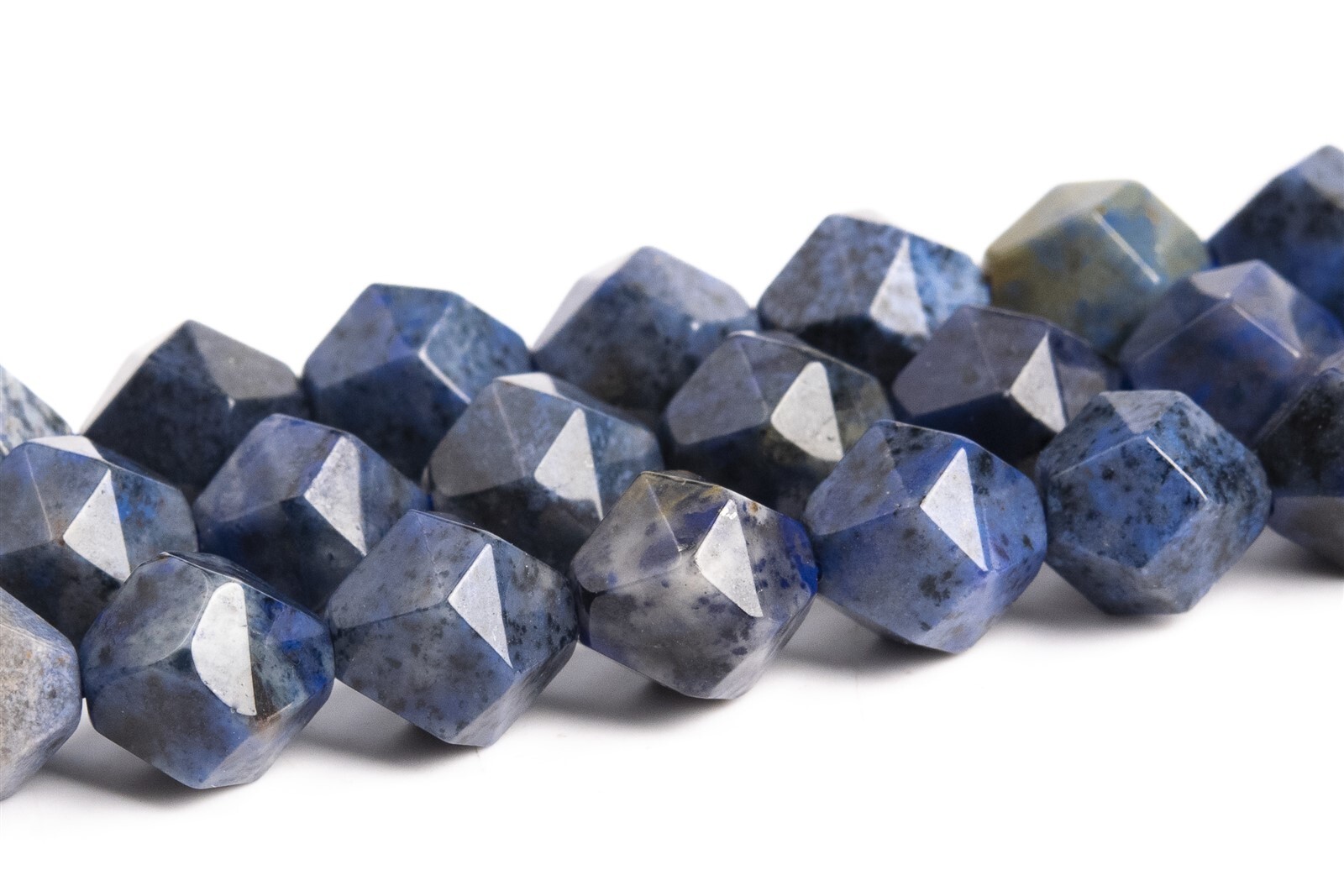 Blue Dumortierite Star Cut Faceted Grade AAA Natural Loose Beads 5-6/7-8/9-10MM