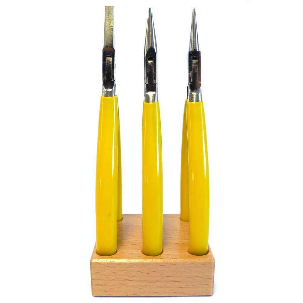 Bergeon 2513 Pliers Set Of 3 (Flat, Round & Snipe) Smooth Jaw