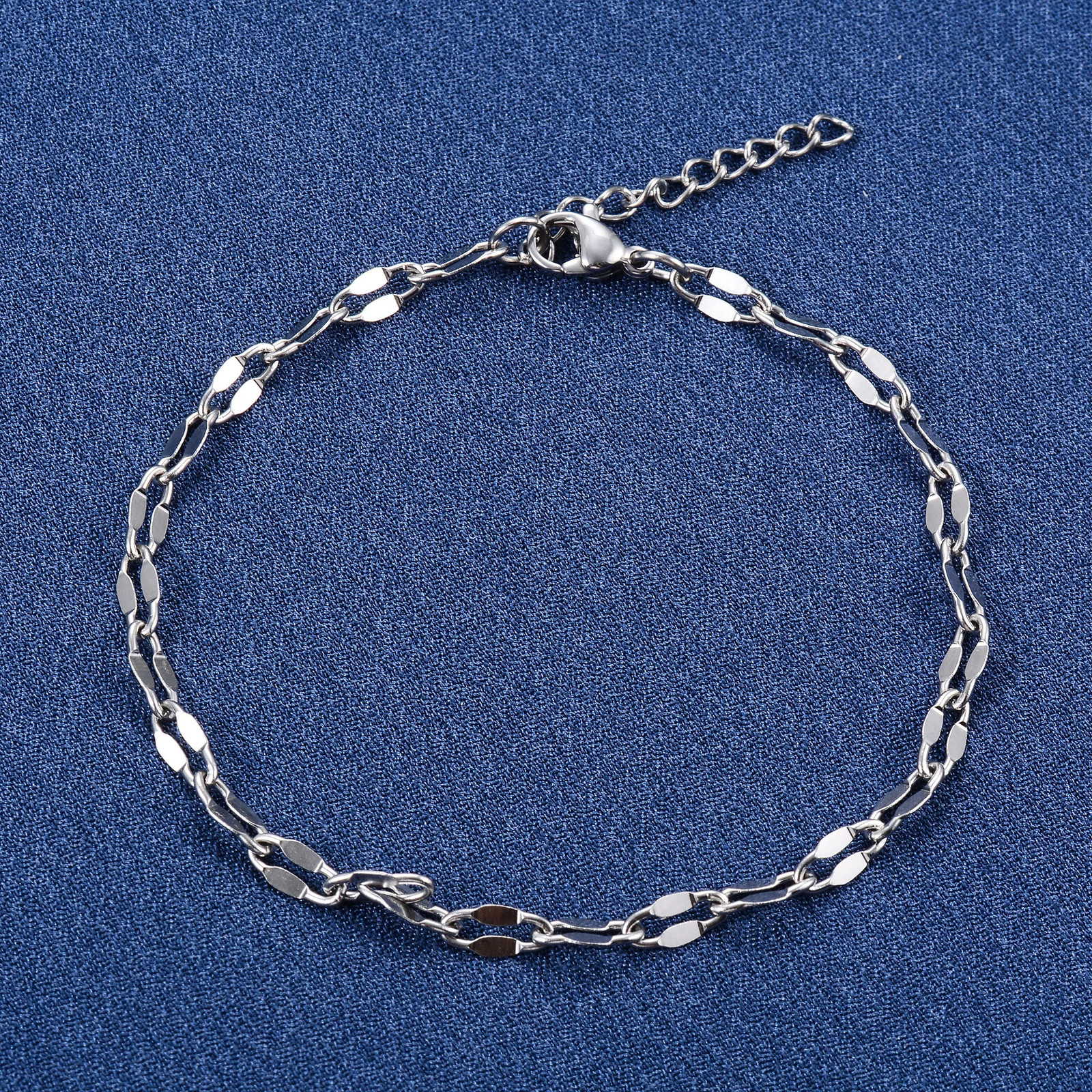 4mm Lips Shape Hand Chain Stainless Steel Bracelet for Women Metal Jewelry Gold