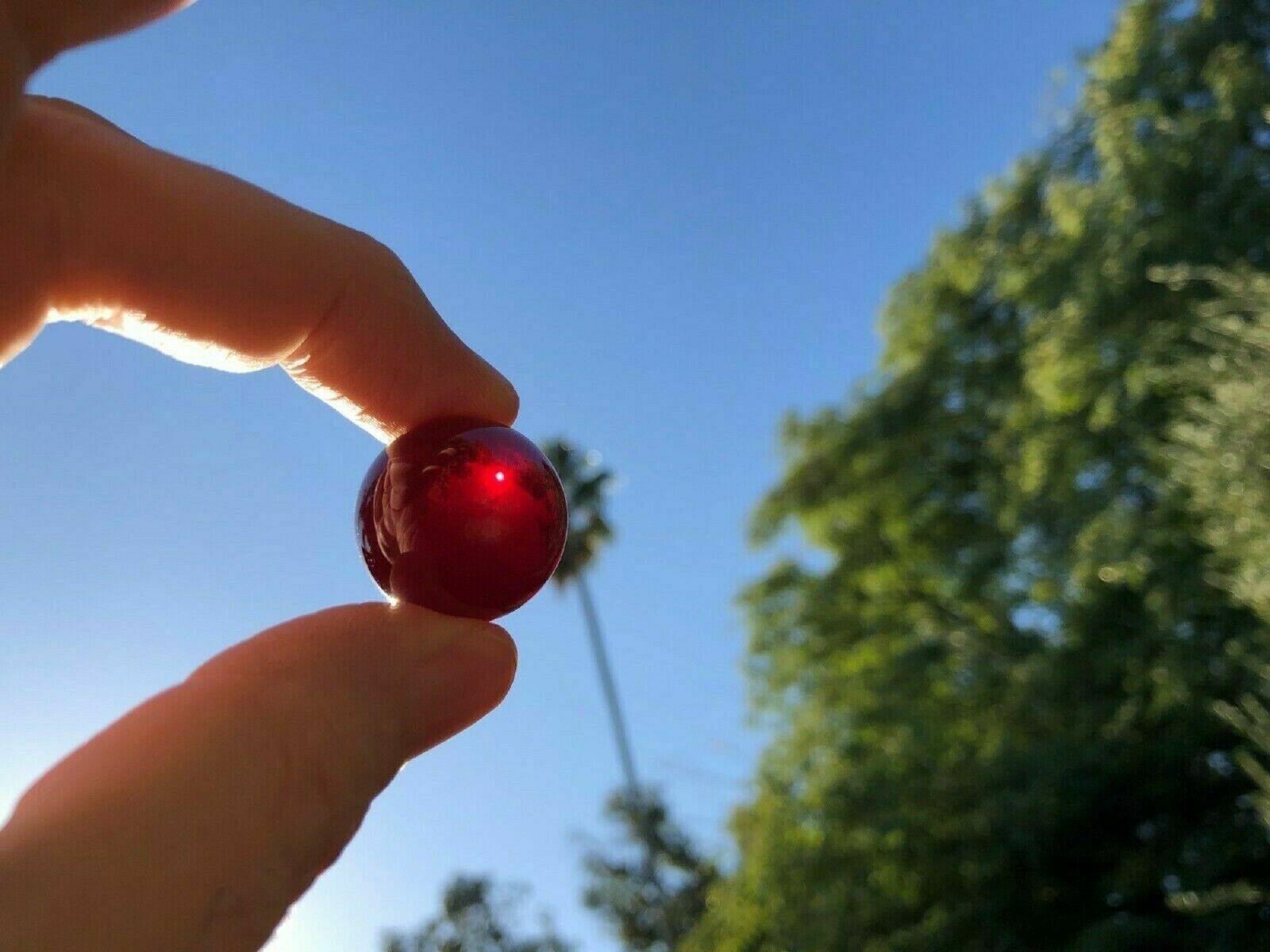 25mm Synthetic flame fusion ruby #5 Spheres Orb No Hole Lab Created Gem