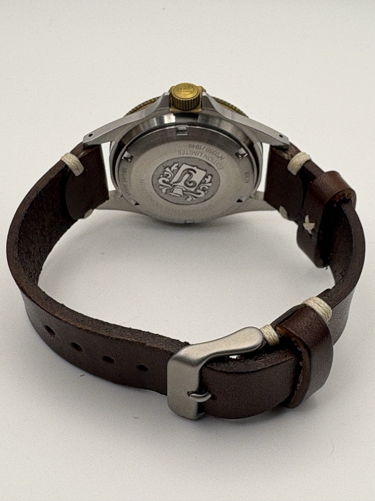 YEMA Superman Bronze Steel Limited Edition Watch with Leather Strap