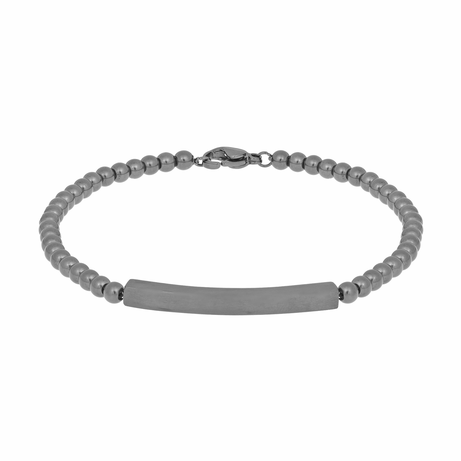 Stainless Steel Gun Metal Ion Plated Thin Bracelet – 4 MM Wide, 8.25 Inches Leng