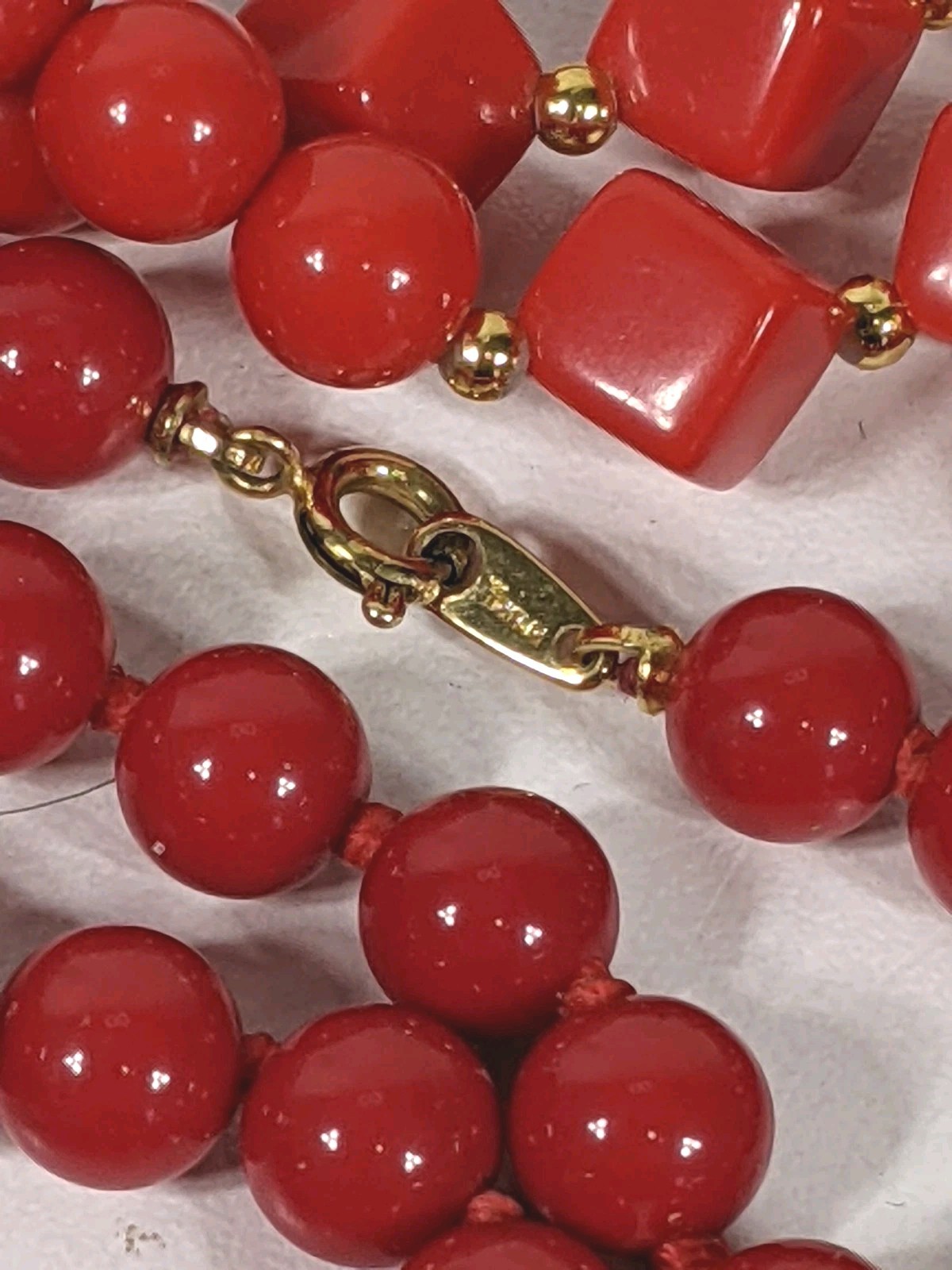 Red Jewelry Lot Necklaces Earrings Charms One Trifari & Unbranded All Vintage 8p