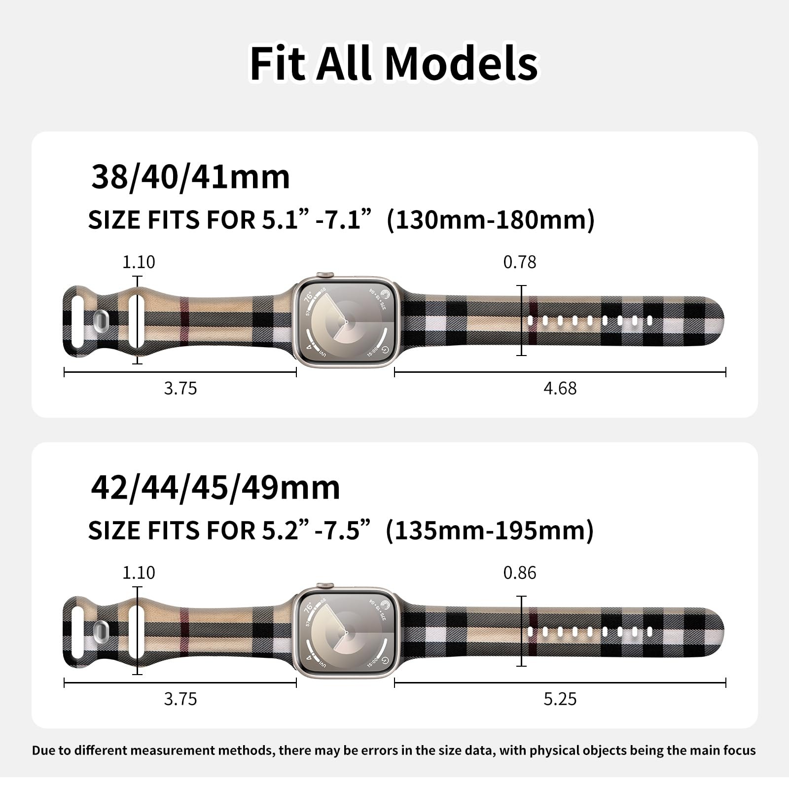 Watch Band Compatible with Apple Watch 38mm 40mm 41mm Soft Silicone Wristband…