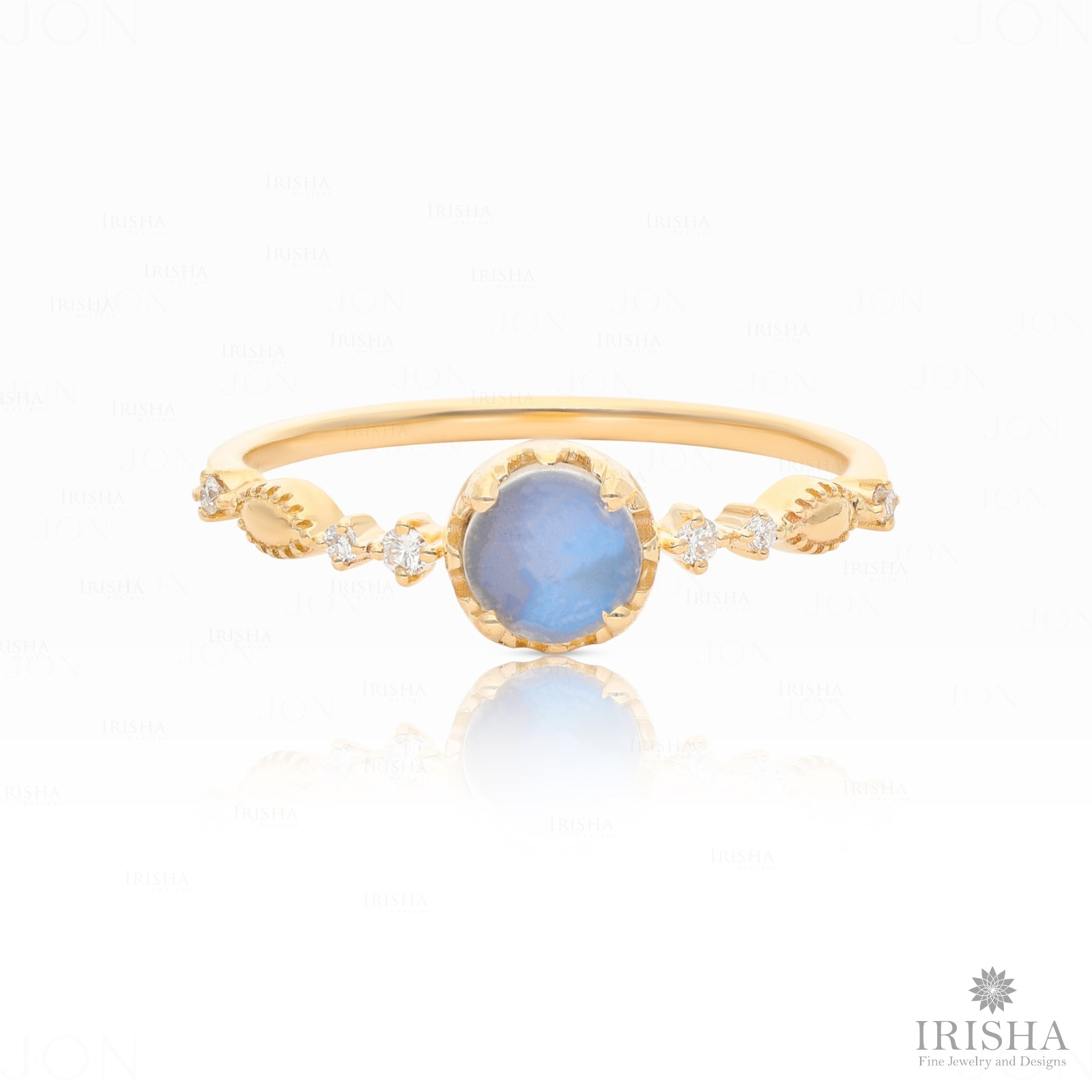 14K Gold Multi-Gemstone Option & Diamond Gift Ring Jewelry