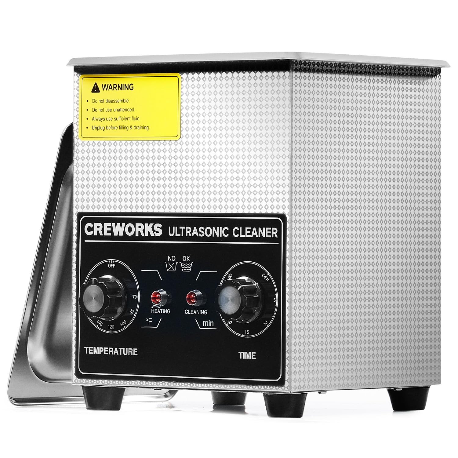 CREWORKS 2L Ultrasonic Cleaner with Heater Timer, 60W 304 Stainless Steel So…