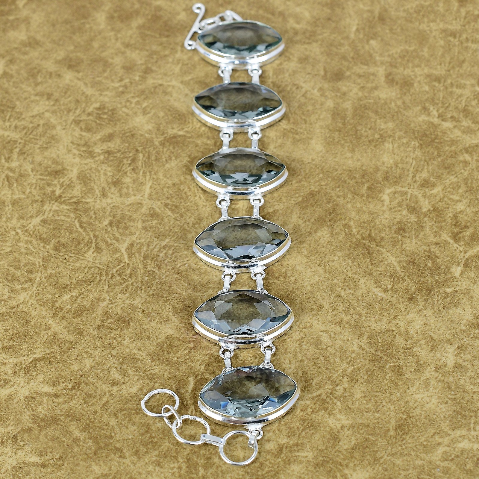 Natural Alexandrite Gemstone Bracelet 925 Sterling Silver Gift Marquise Jewelry
