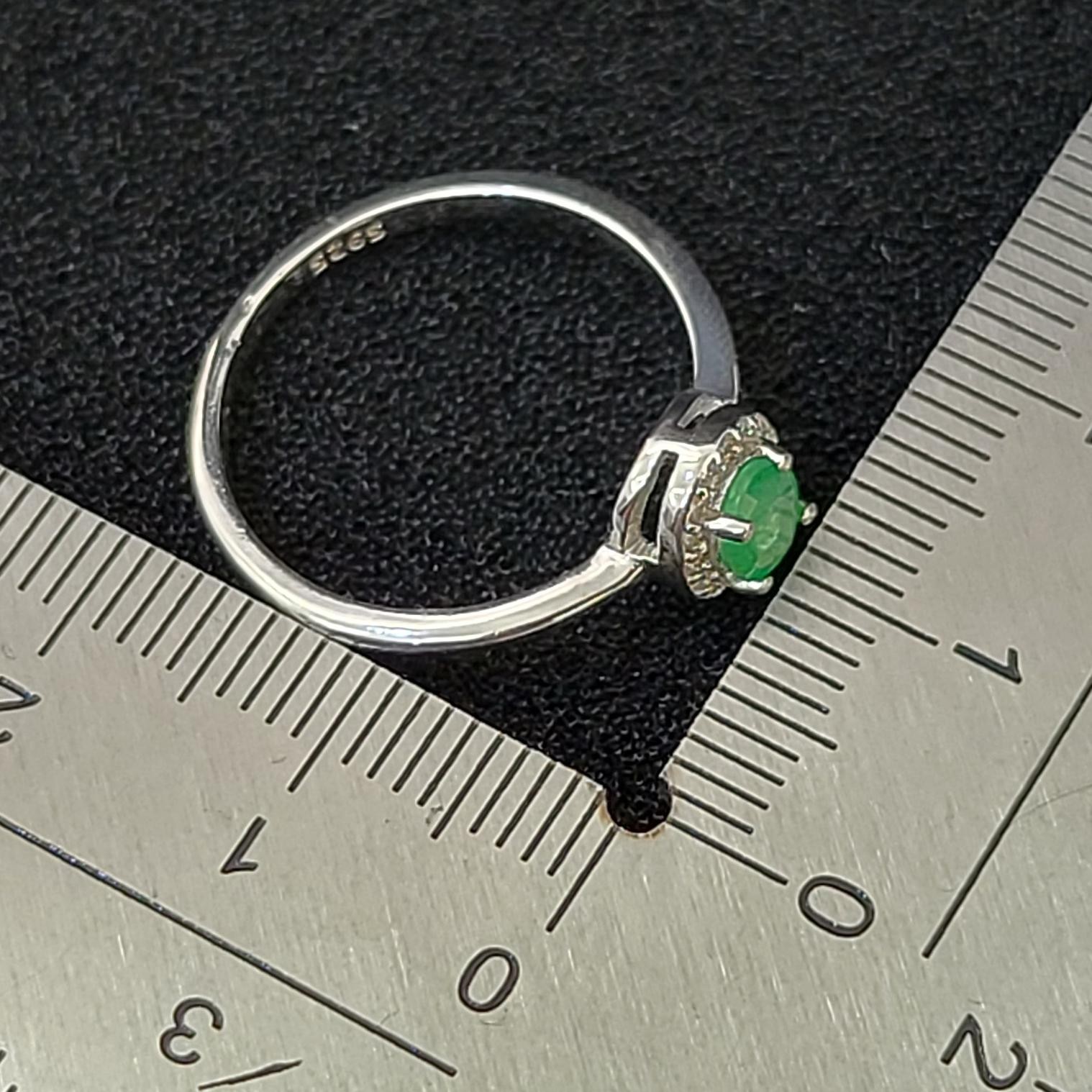 Natural Emerald Gemstone 925 Sterling Silver 20x8mm Oval Ring Top Rich Green 6
