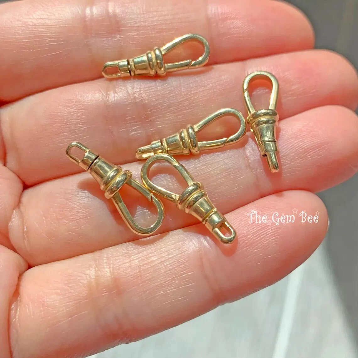 6.5×19.5mm 14k Yellow Gold Swivel Lock Dog Clip Chain Hook Charm Lobster Clasp