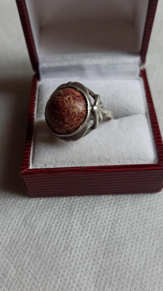 Vintage 925 Sterling Silver Ring | Jasper Gemstone | 7.83g Elegant Design