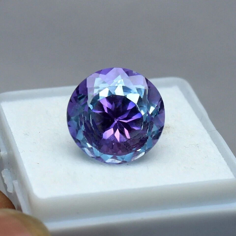 AAA 10.40 CT+ Natural Pitambari Sapphire Bi-Color Round Certified Loose Gemstone
