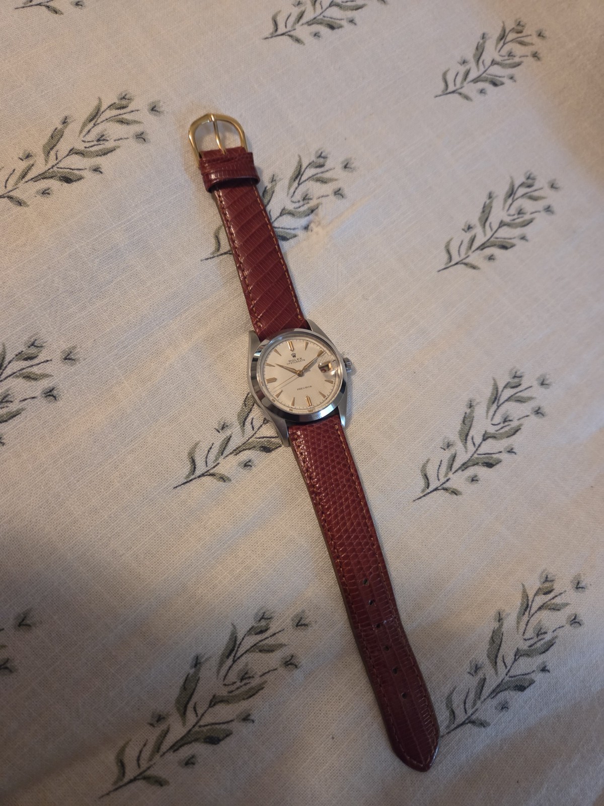Rolex Oysterdate Precision 6494 Stainless Steel Honeycomb Dial