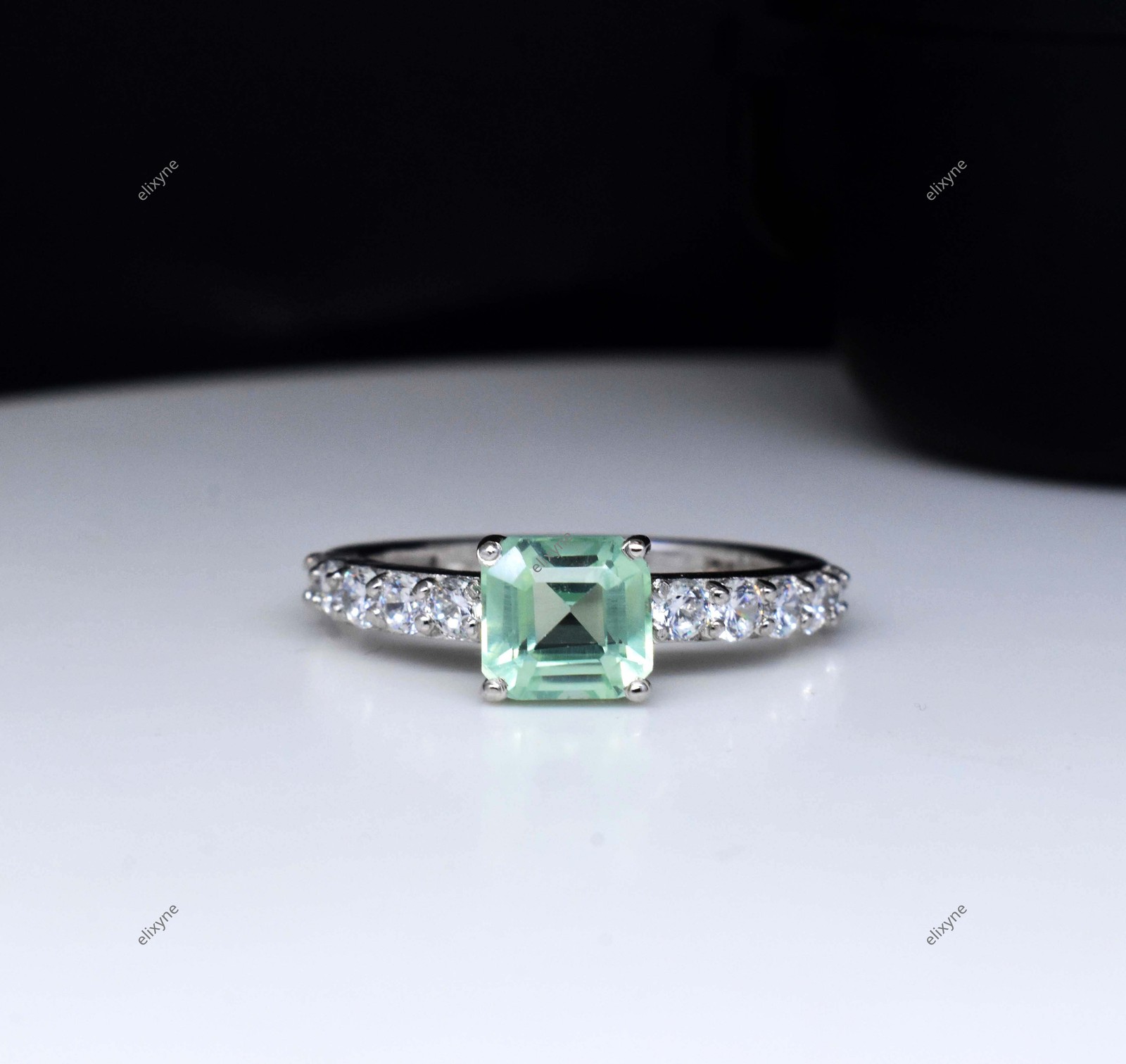 925 Sterling Silver Natural Parti Sapphire & Zircon Studded Ring 2.53 Gram US 8