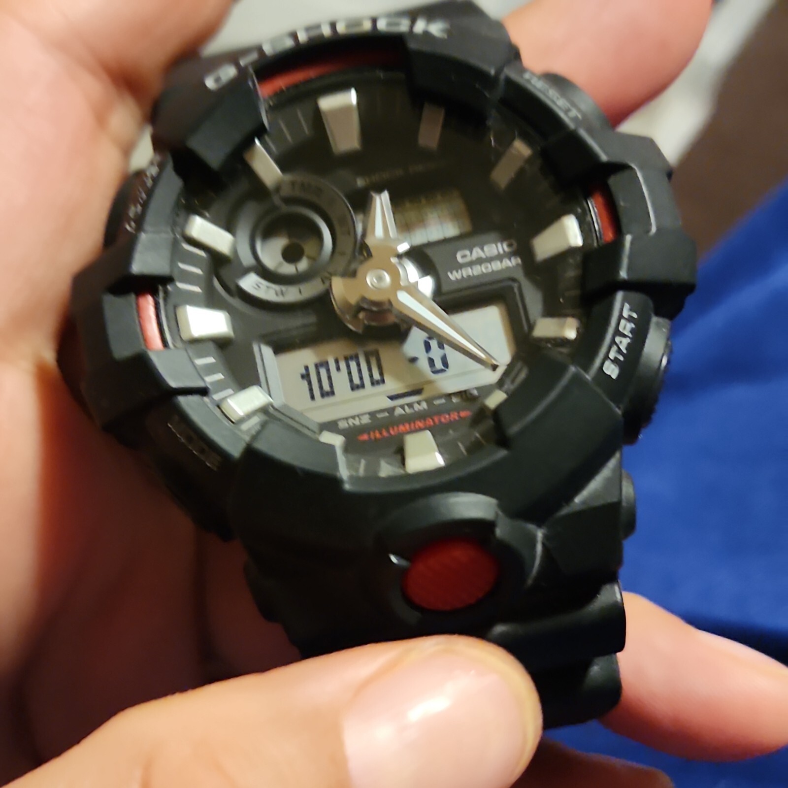 Casio G-Shock GA-700-1A Analog Digital Black Resin Strap Alarm Men’s Watch
