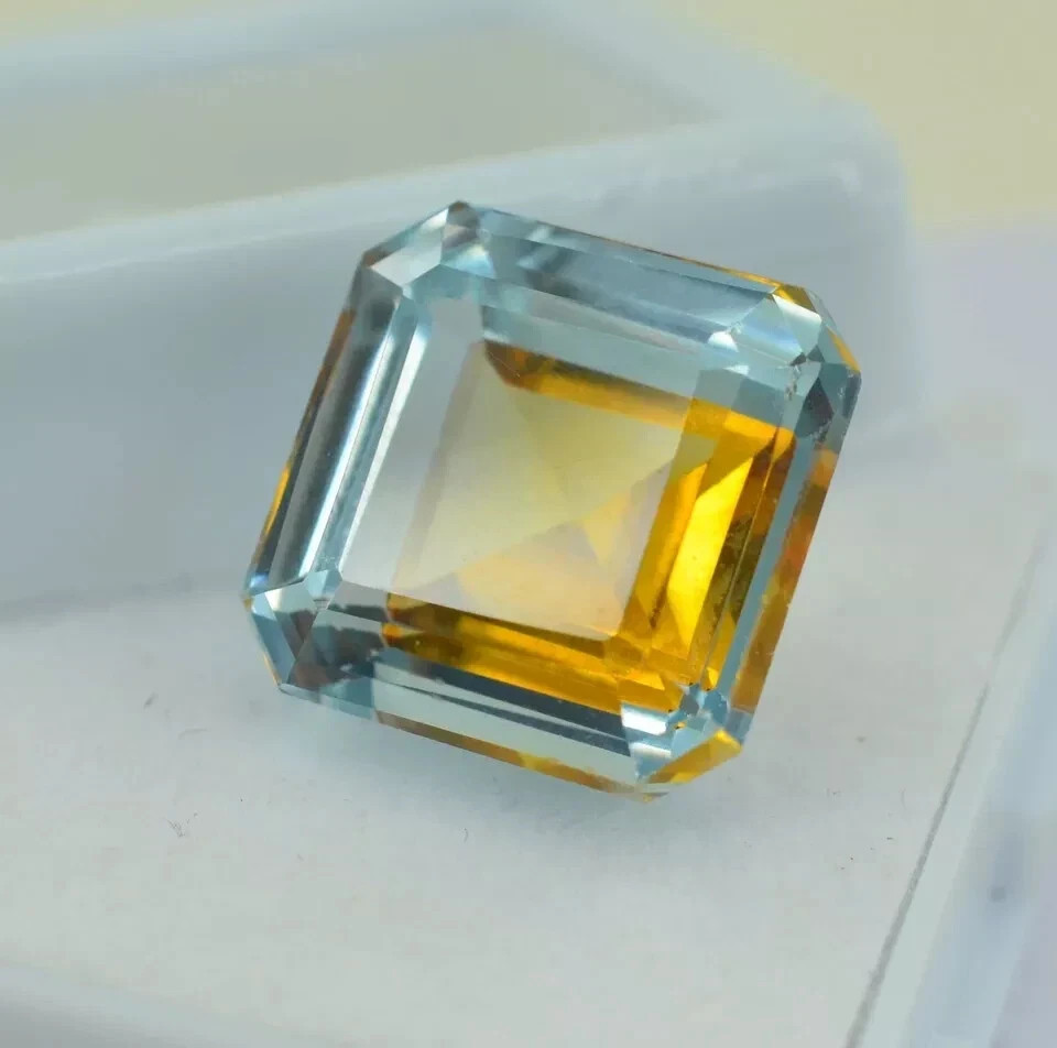9.5 CT Natural Bi- Color Pitambari Sapphire Asscher Loose Certified Gemstone