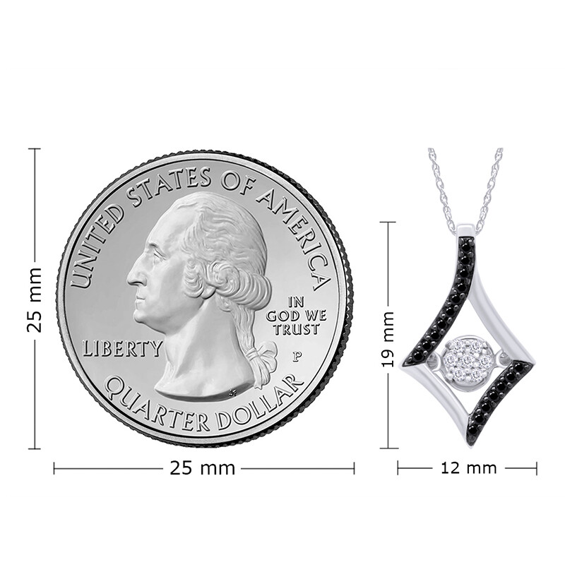 Kite Dancing Pendant Necklace Round Simulated Diamond 14K Gold Plated Silver 18″
