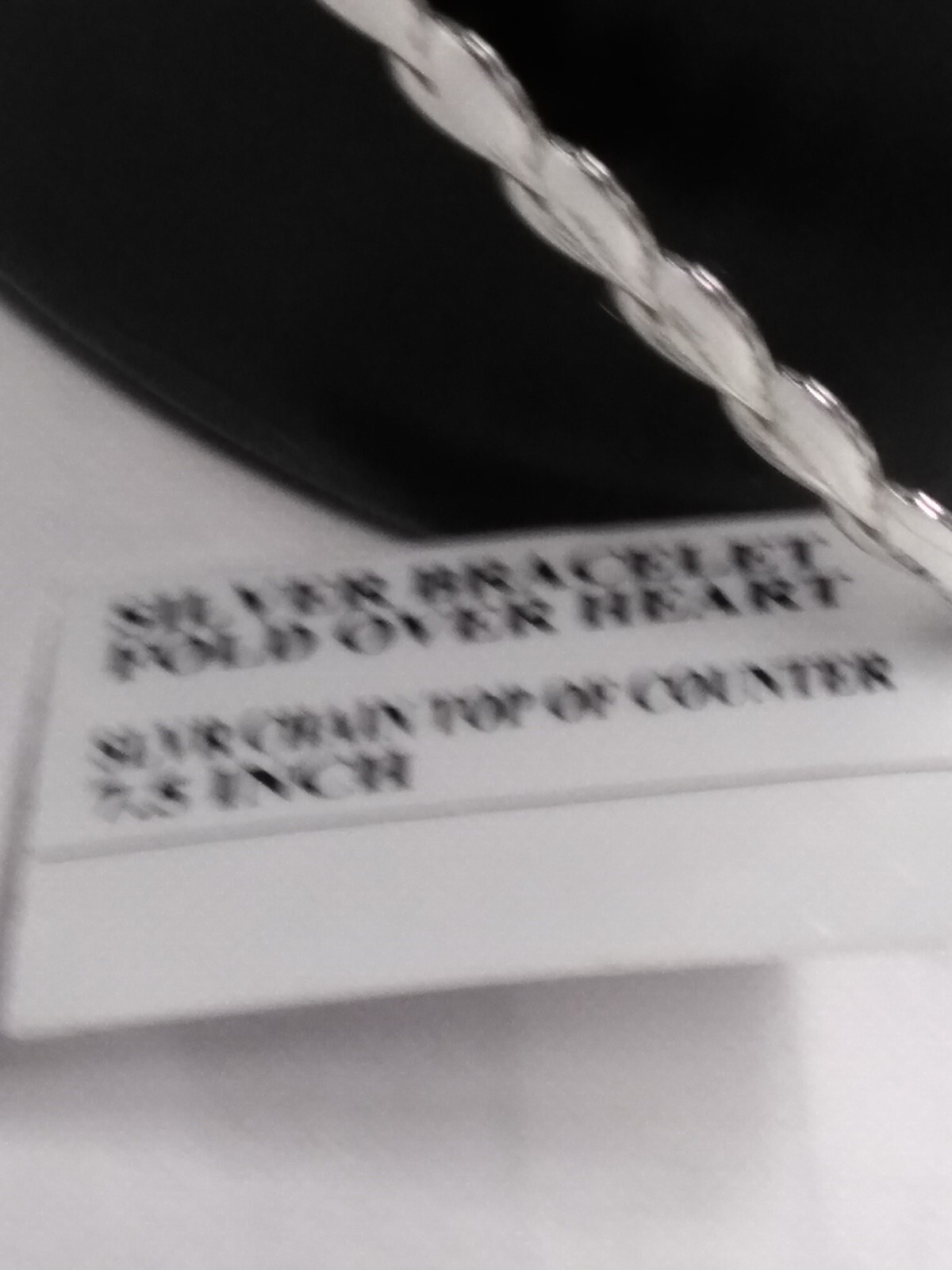 925 Foldover Heart Bracelet 7.5 inches