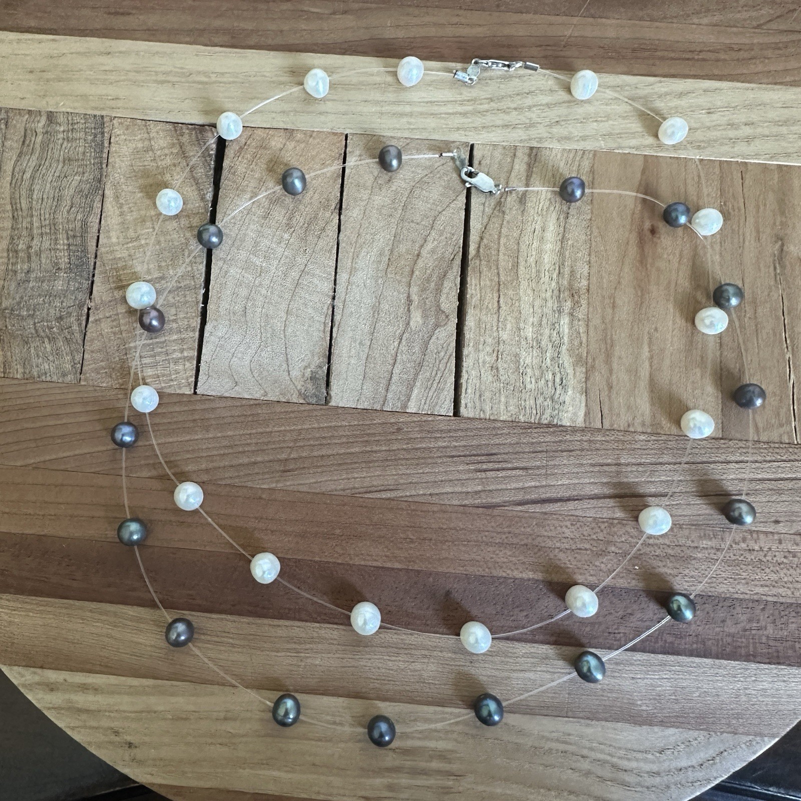 Peter Brams PBD 2 Necklaces 18 Inch Tahitian Culture Pearls 925 Sterling 15.2g