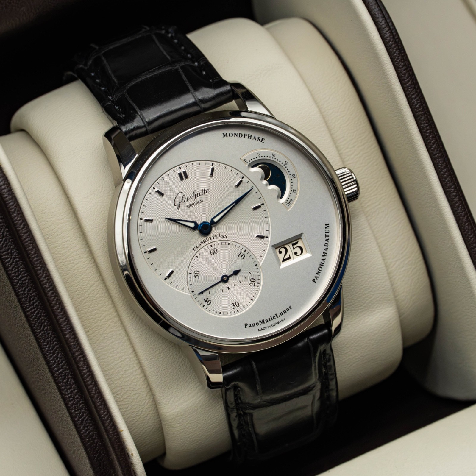 2024 Glashutte Original PanoMatic Lunar Silver 1-90-02-42-32-50 Full Set