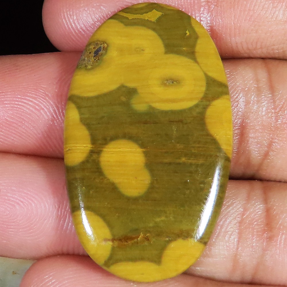 Natural Ocean Jasper Oval Cabochon Healing Gemstone 38.05 Cts 24x41x3 mm LP104
