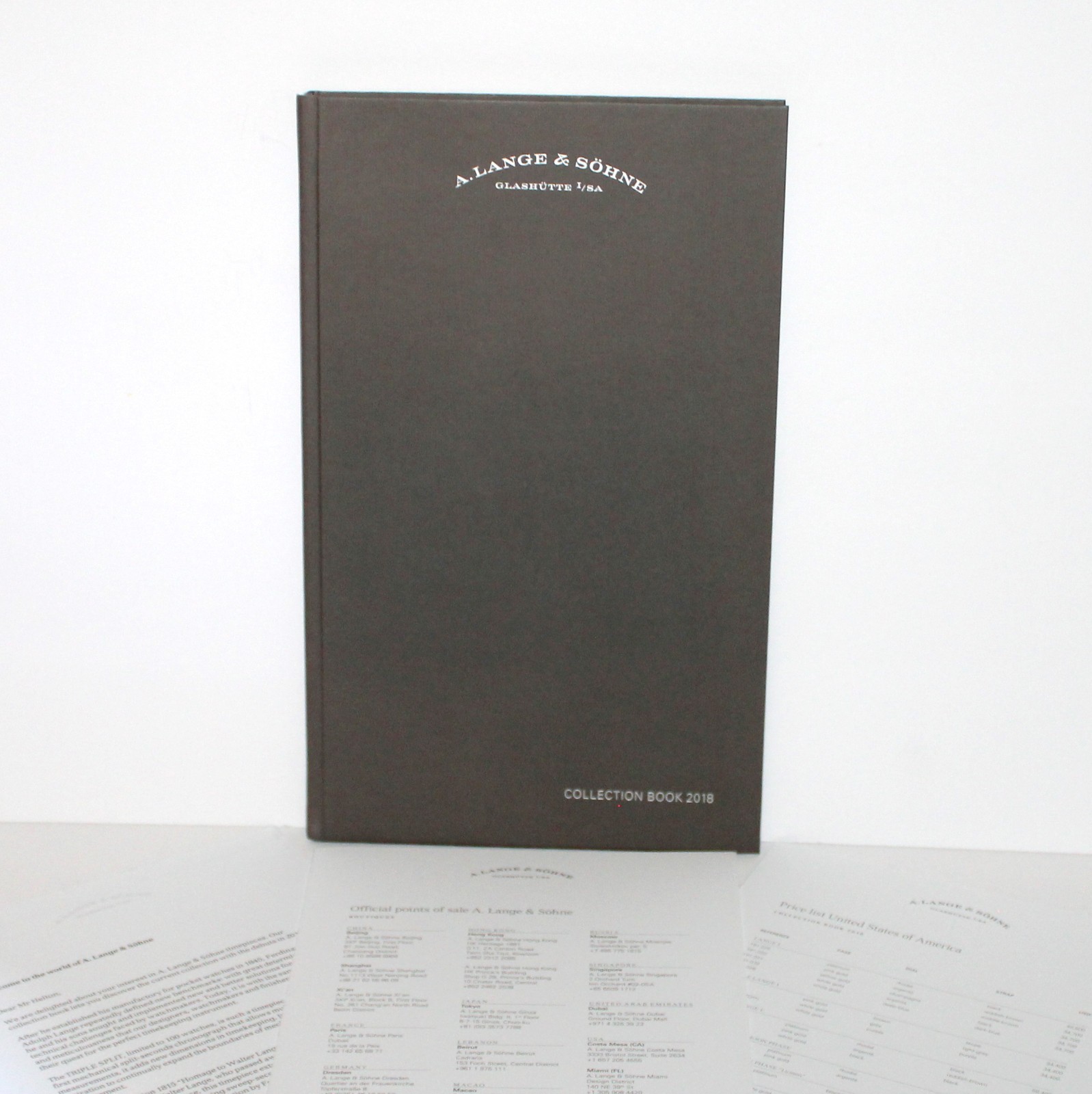 A Lange & Sohne Collection Book 2018 watches catalog paperwork